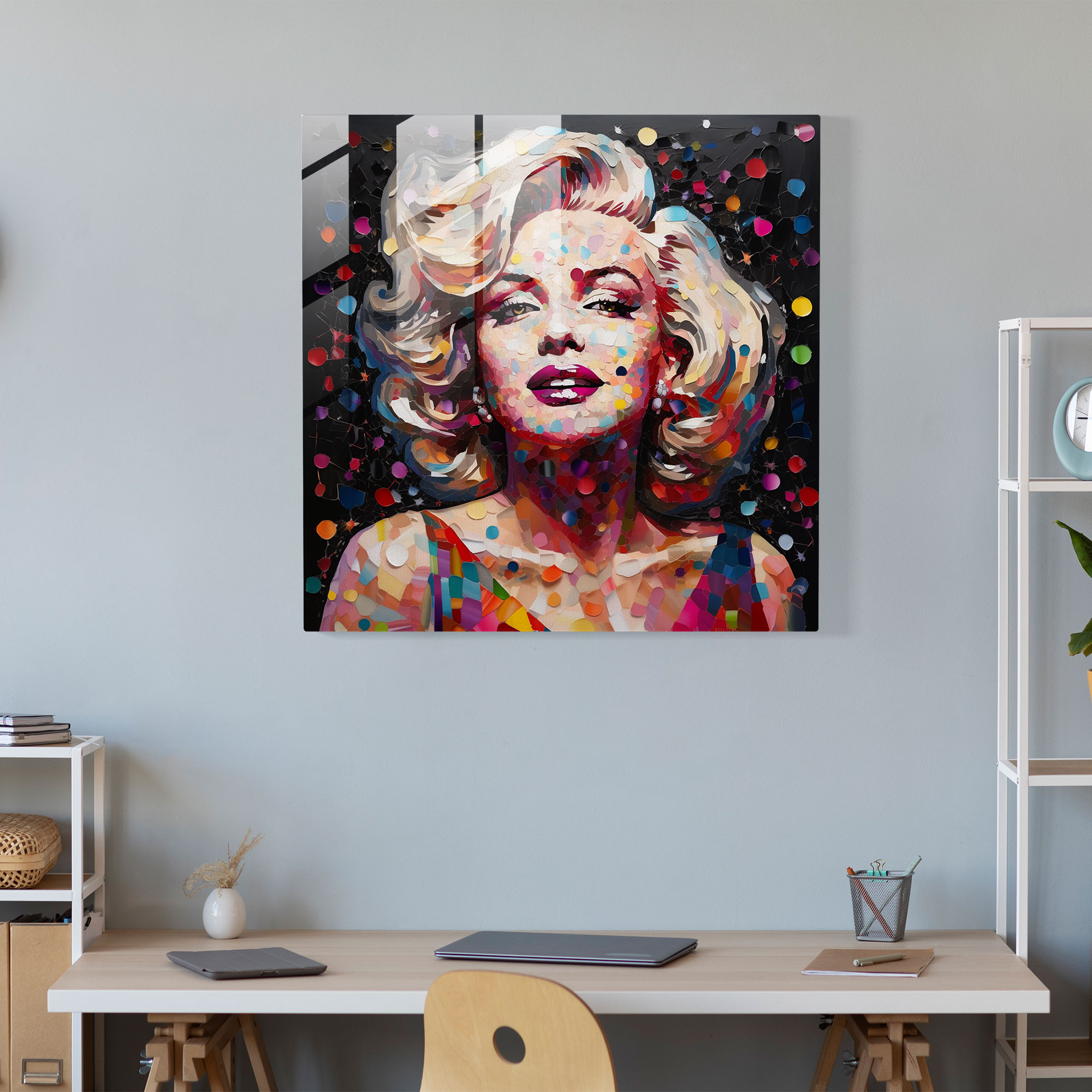 Marilyn Monroe Mosaic Glass Print - Marilyn Monroe, Colorful Glass, Modern Art, Visually Striking