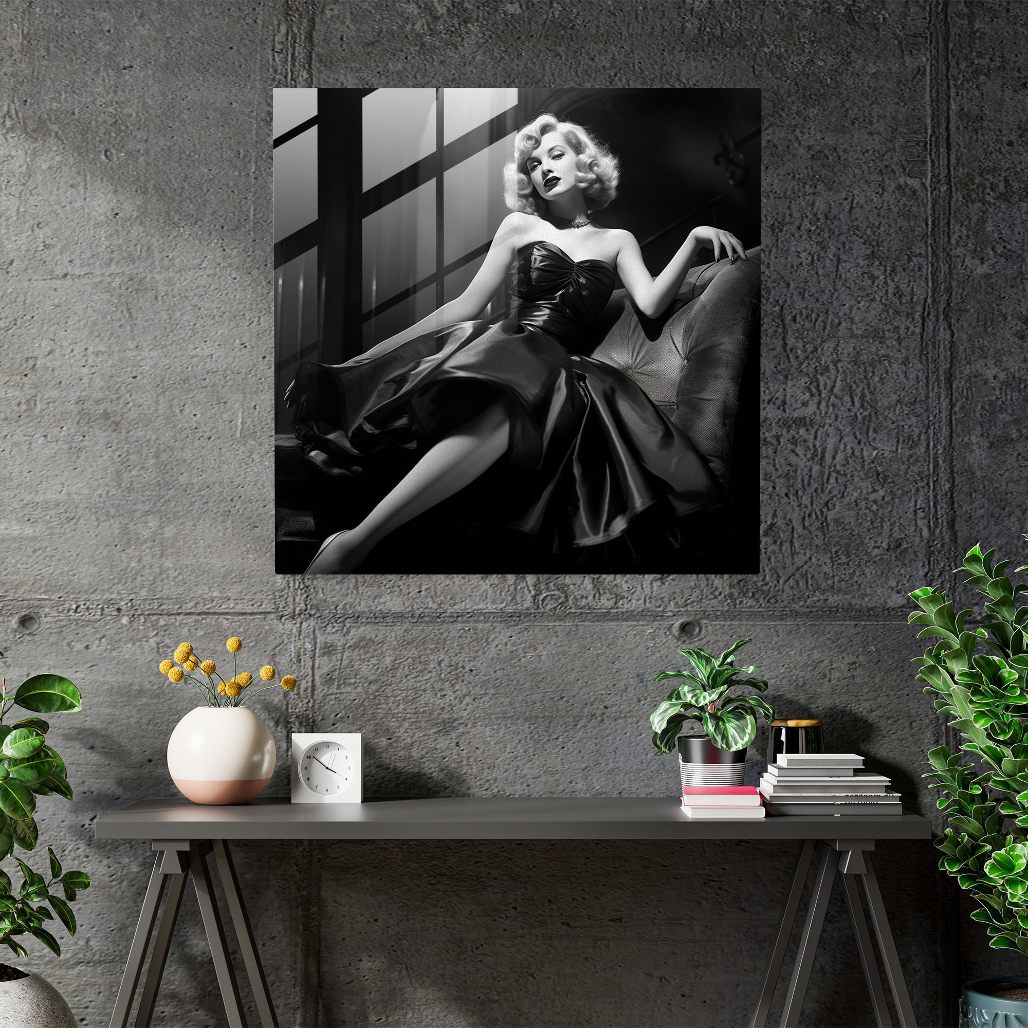 Marilyn Monroe Glass Print - Vintage Black And White Photograph - Marilyn Monroe, Glass Art, Marilyn Monroe, Vintage
