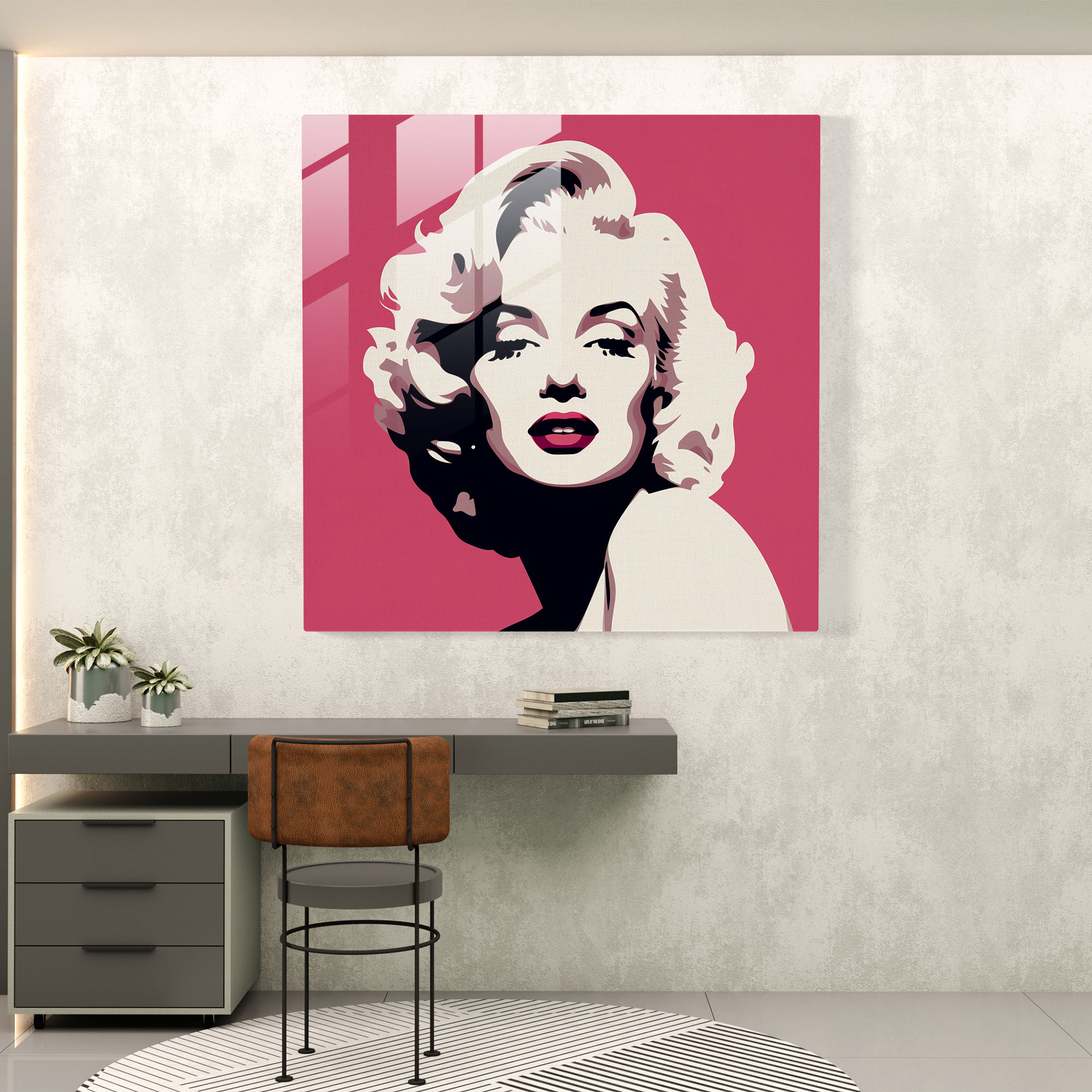 Minimalist Marilyn Monroe Glass Print - Marilyn Monroe, Home Decoration, Modern Art, Glass Wall Art