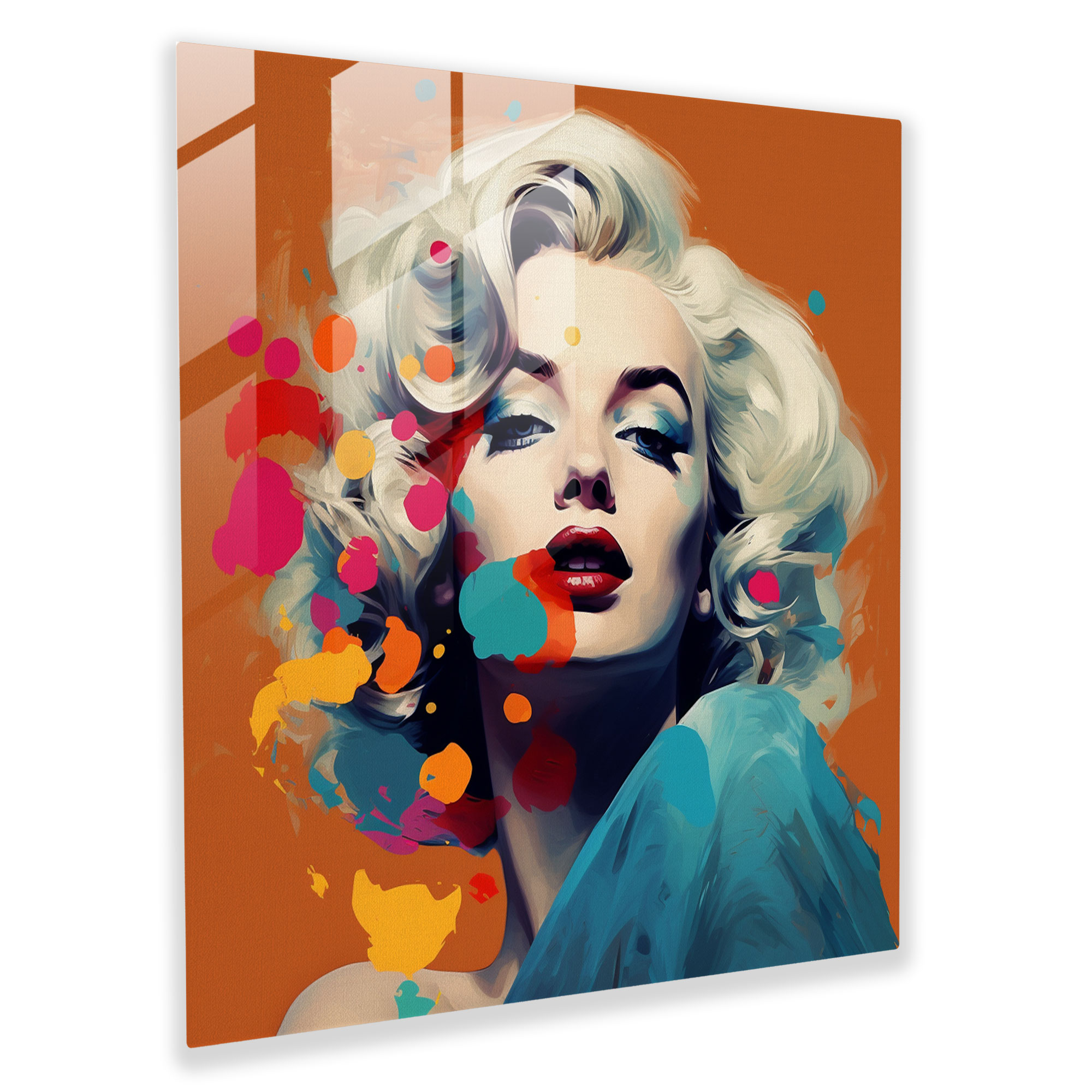 Pop Culture Mashup Marilyn Monroe Glass Print - Marilyn Monroe, Glass Print, Home Decoration, Wall Decoration