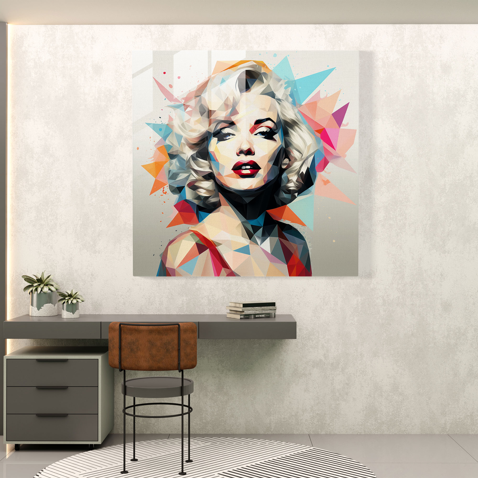 Geometric Marilyn Monroe Glass Print - Marilyn Monroe, Marilyn Monroe, Wall Decoration, Glass Art