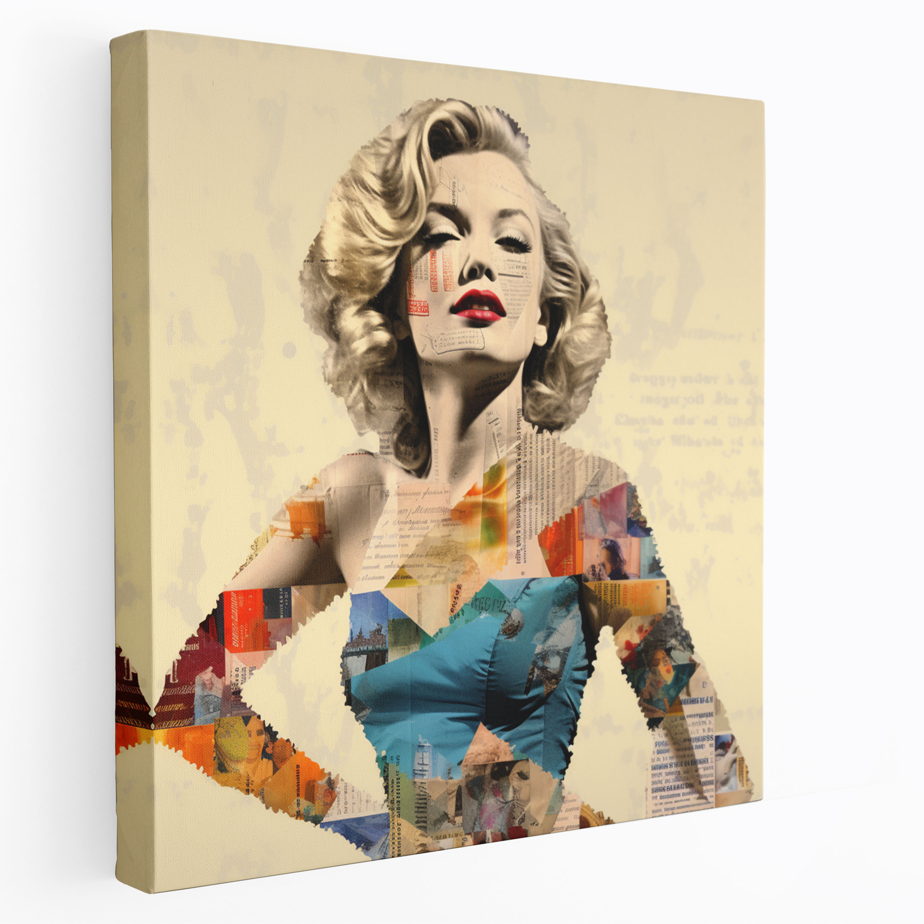 Marilyn Monroe Canvas Print - Iconic Collage Wall Art - Marilyn Monroe, Collage Artwork, Canvas, Multifaceted Personality