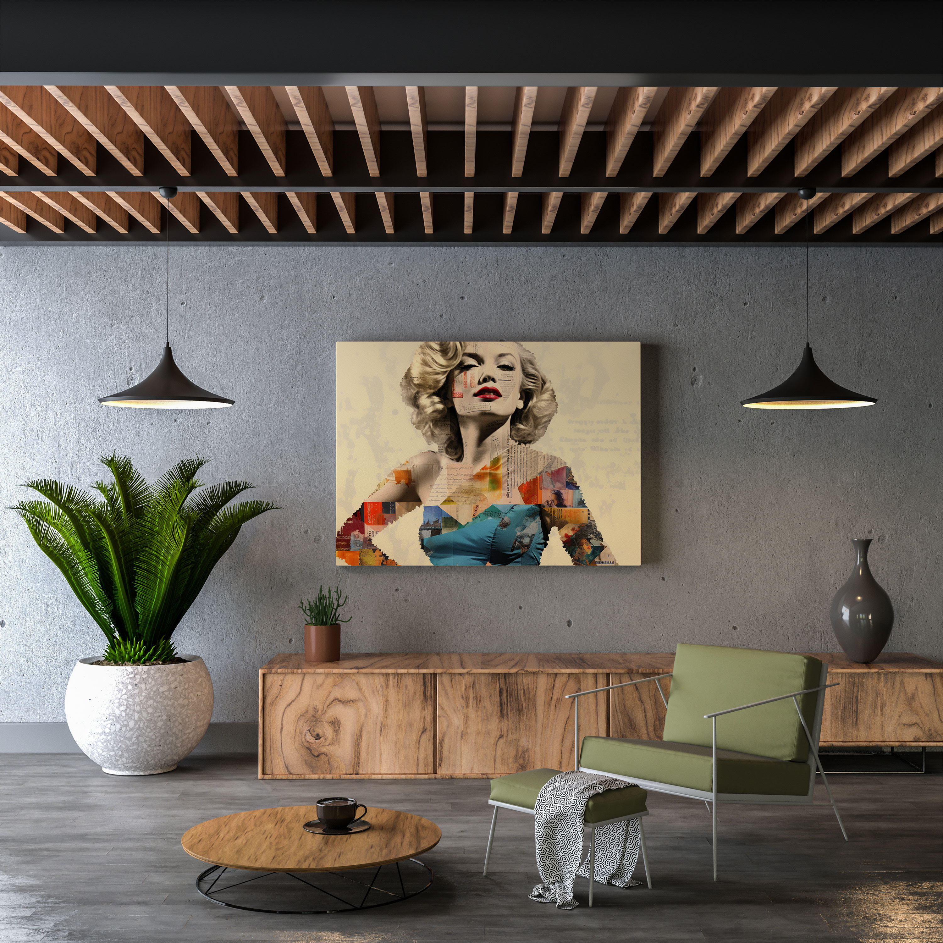 Marilyn Monroe Canvas Print - Iconic Collage Wall Art - Marilyn Monroe, Collage Artwork, Canvas, Multifaceted Personality
