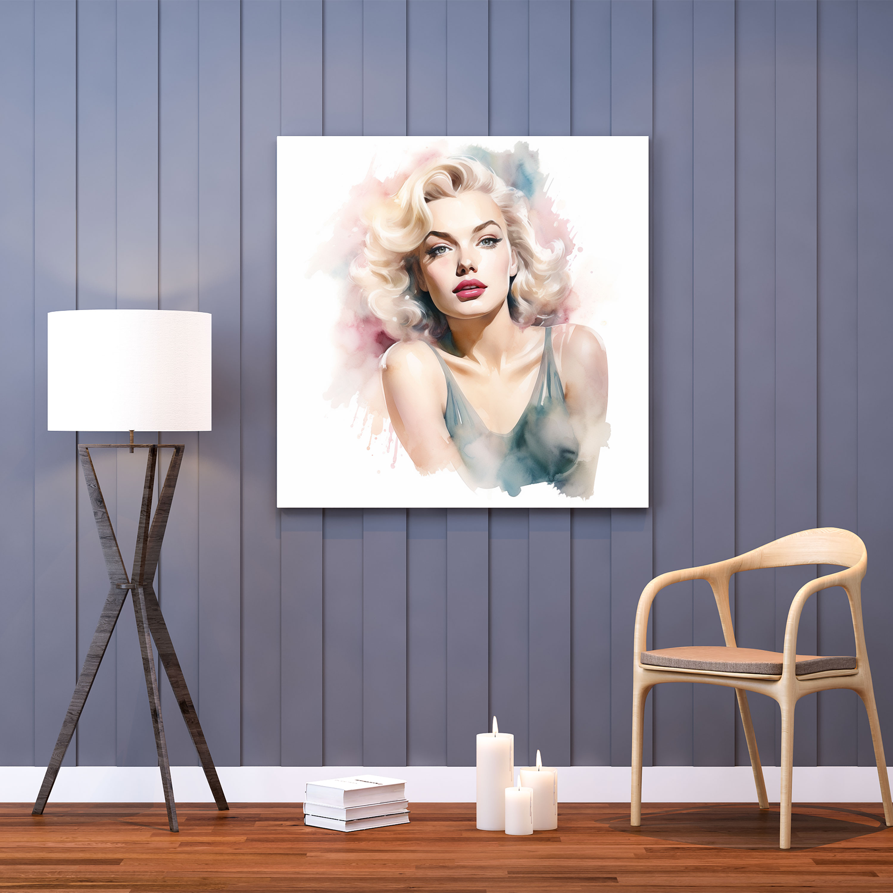 Marilyn Monroe Canvas Print - Watercolor Portrait Wall Art - Marilyn Monroe, Canvas Print, Grace, Portrait Painting