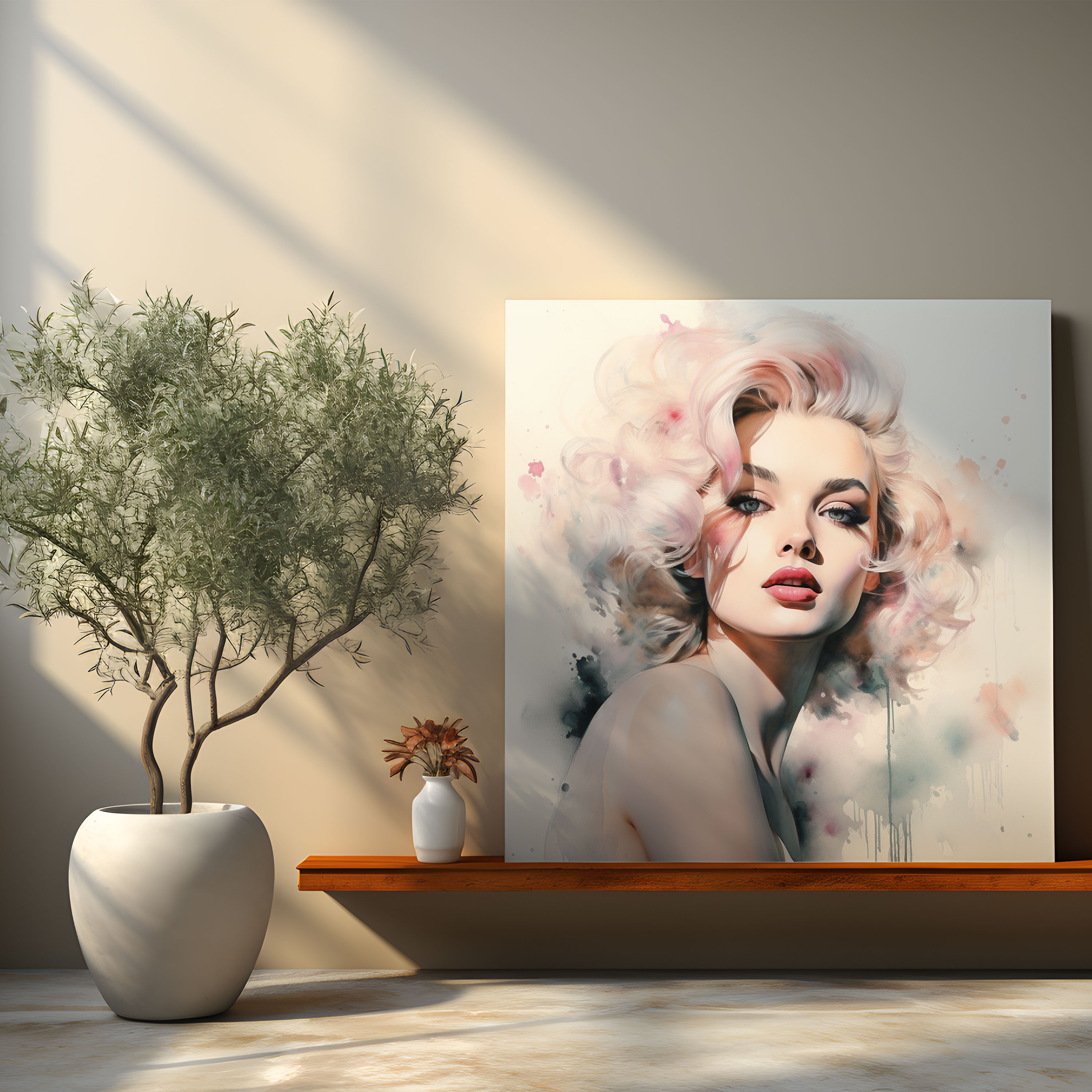 Marilyn Monroe Canvas Print - Delicate Watercolor Wall Art - Marilyn Monroe, Home Decoration, Dreamy, Watercolor