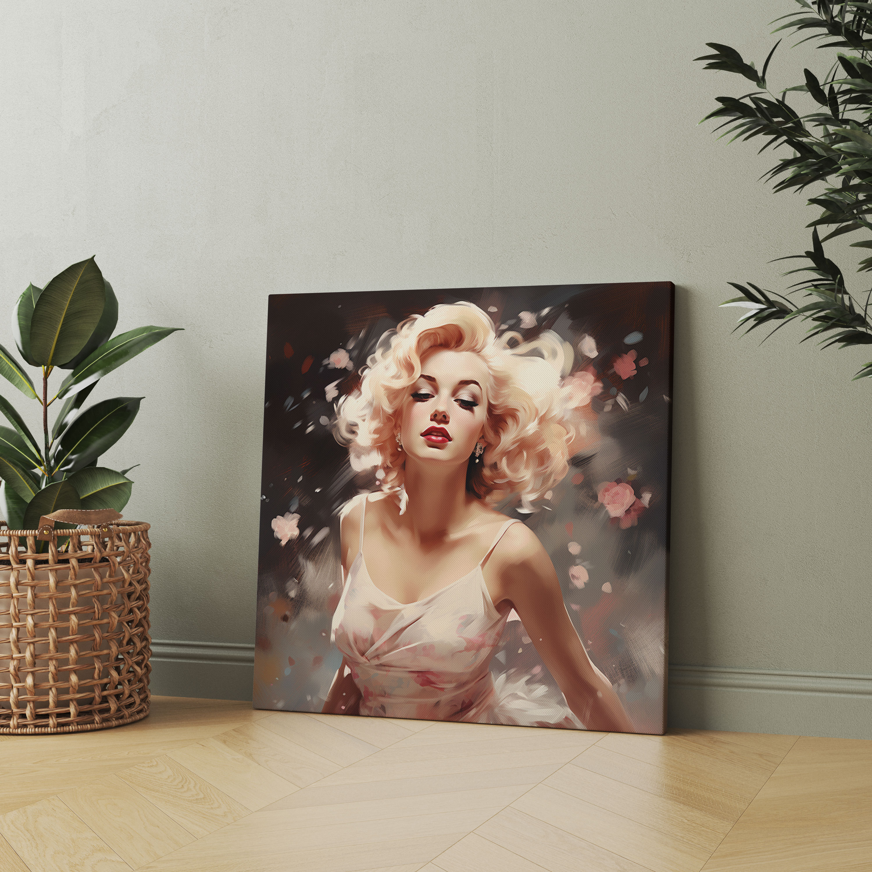 Retro Marilyn Monroe Canvas Print - Marilyn Monroe, Wall Art, Retro Style Artwork, Vintage Dress
