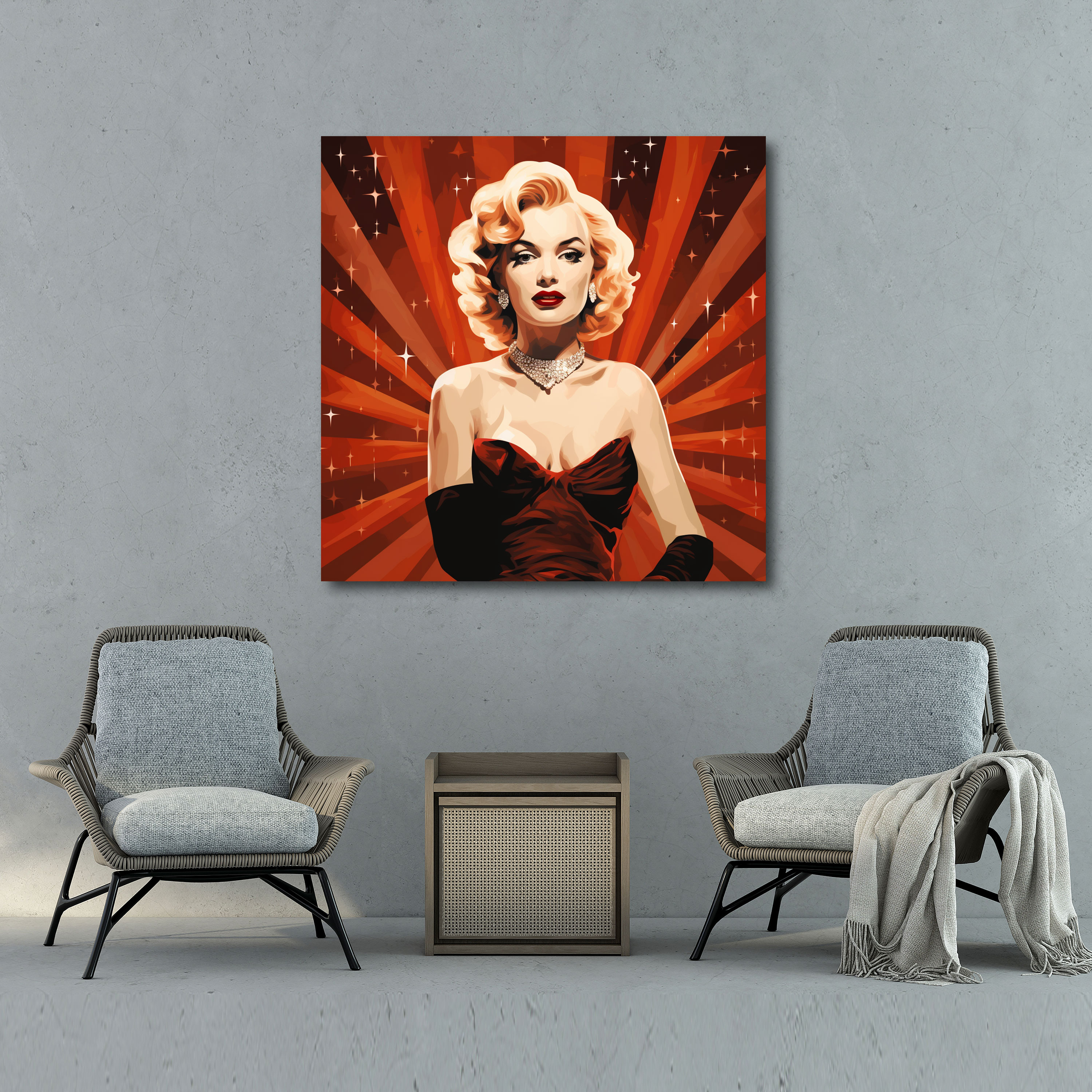 Vintage Movie Poster Marilyn Monroe Wall Art - Marilyn Monroe, Glamorous Movie Scene, Canvas Print, Home Decoration