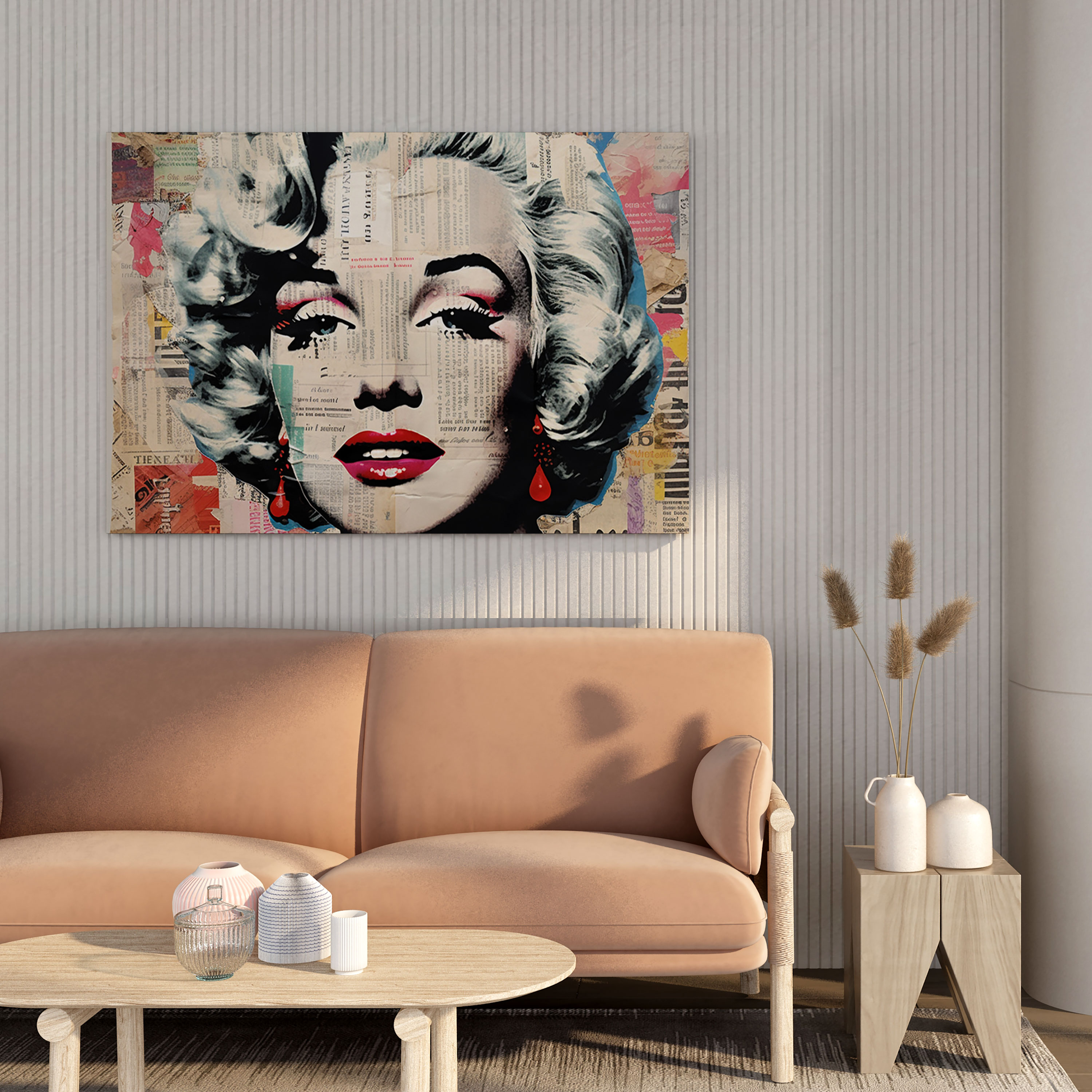 Marilyn Monroe Canvas Print - Vintage Newspaper Collage Wall Art - Marilyn Monroe, Canvas Print, Marilyn Monroe, Wall Decoration