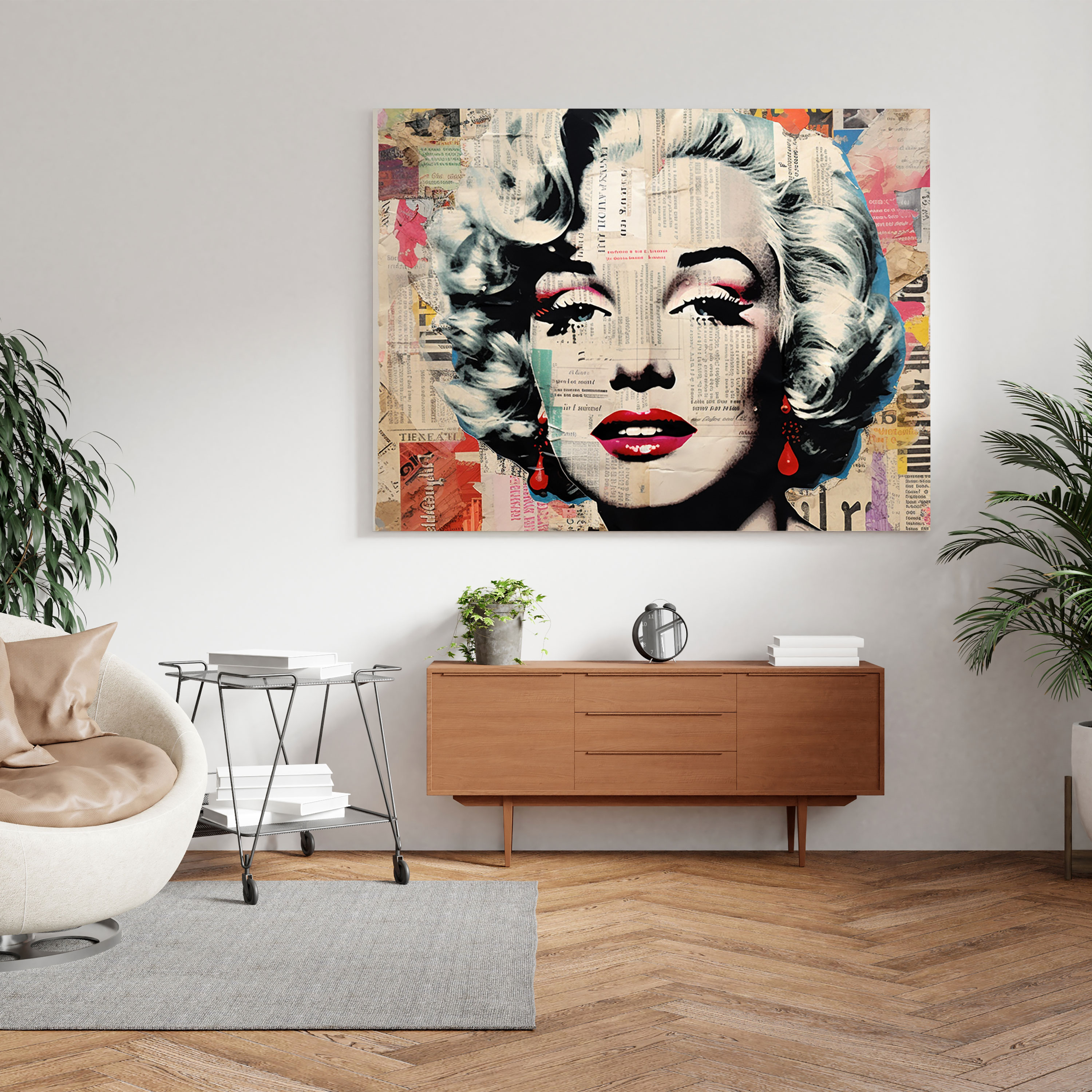 Marilyn Monroe Canvas Print - Vintage Newspaper Collage Wall Art - Marilyn Monroe, Canvas Print, Marilyn Monroe, Wall Decoration