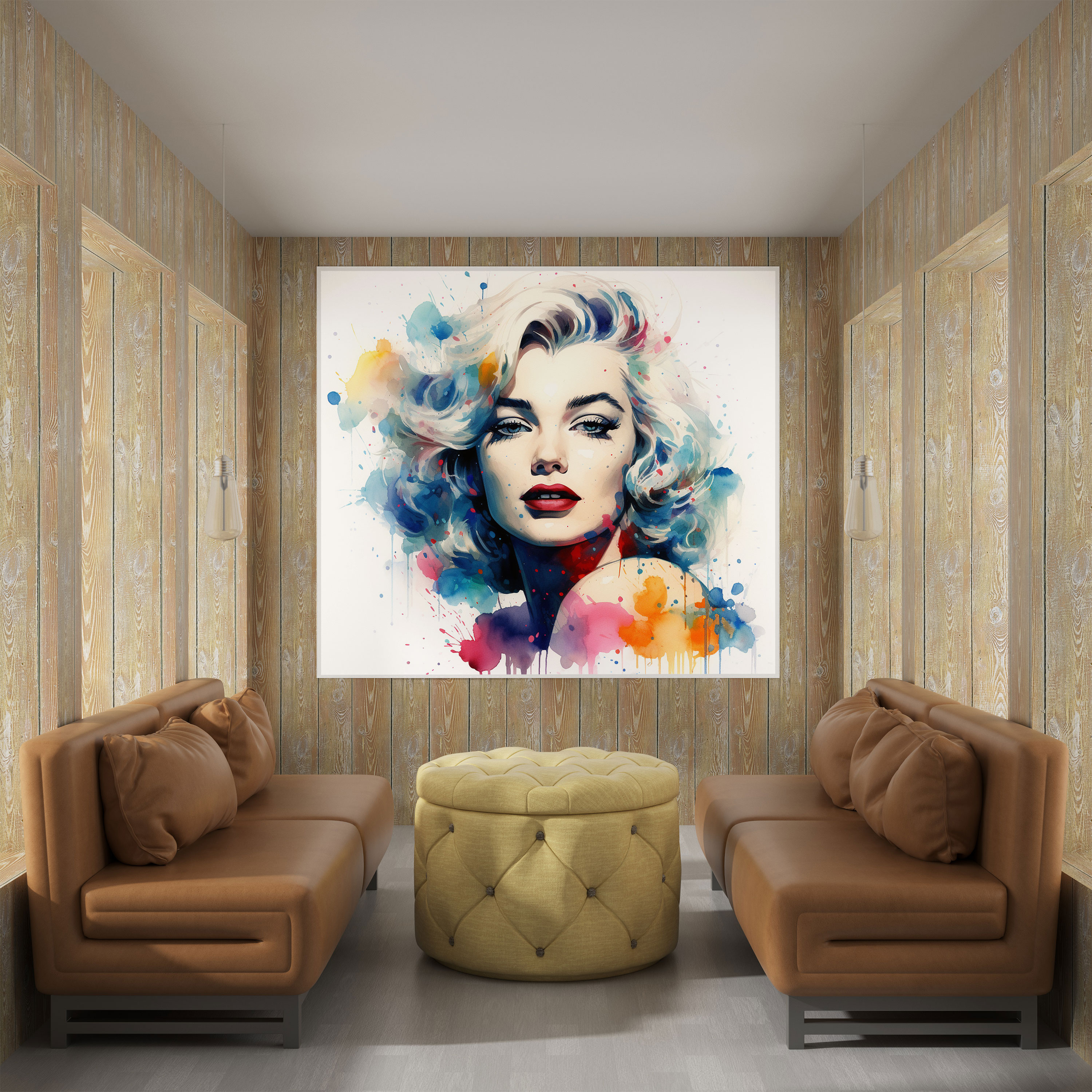 Marilyn Monroe Canvas Print - Whimsical Watercolor Wall Art - Marilyn Monroe, Canvas, Dreamy, Canvas Print