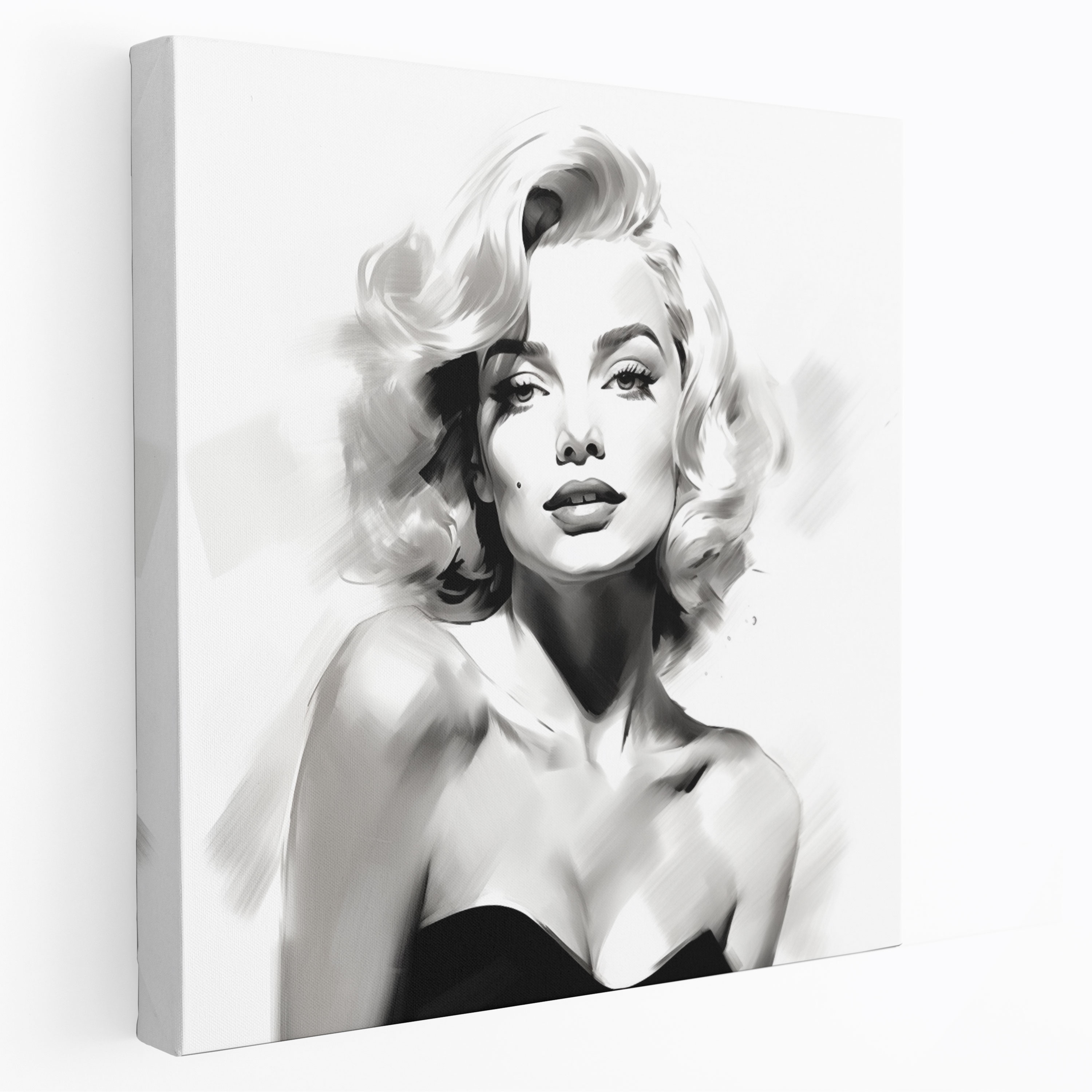 Minimalistisches Marilyn Monroe Leinwandbild: Schwarz-Weiß Wandkunst - Marilyn Monroe Leinwandbild Wohnkultur