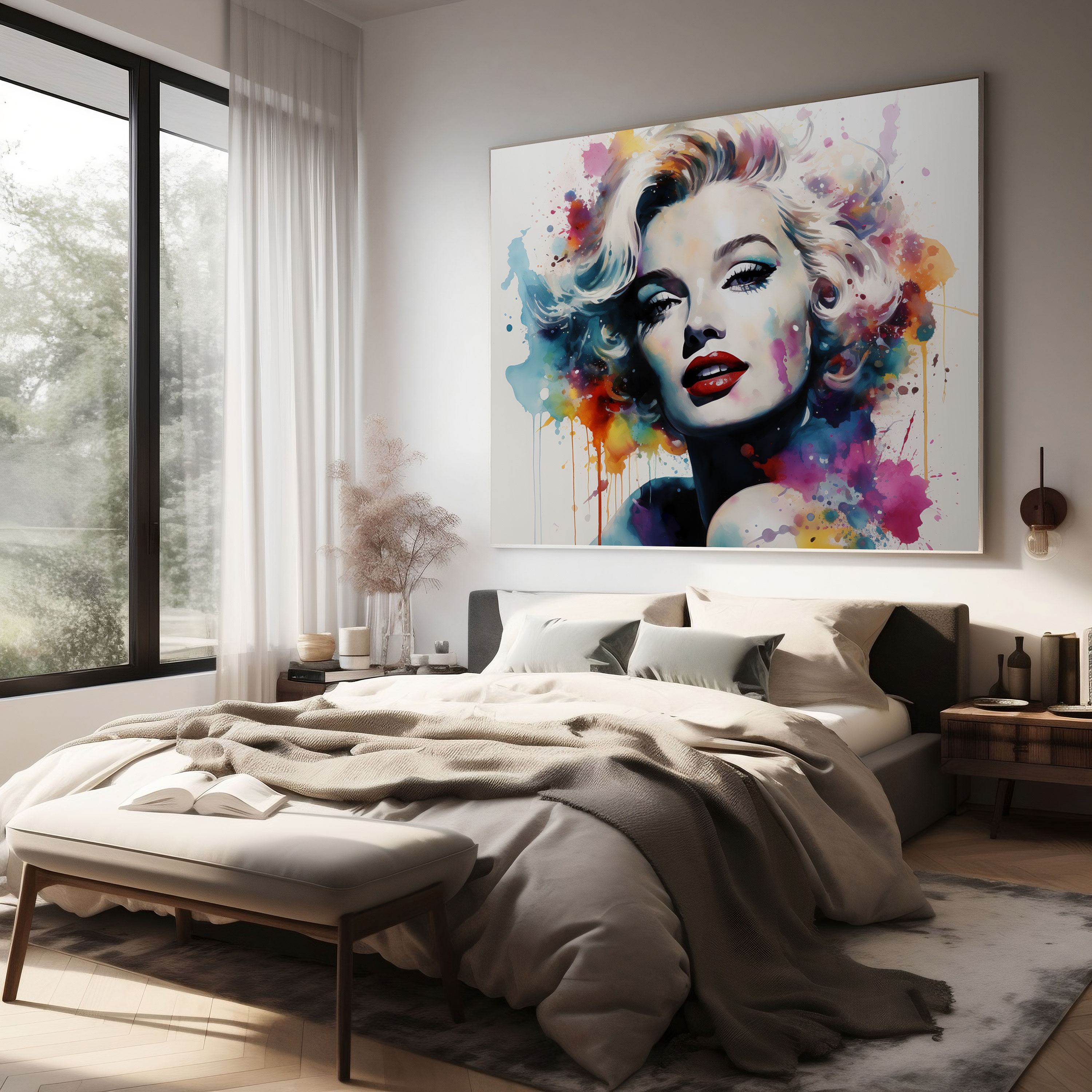 Marilyn Monroe Canvas Print: Vibrant Watercolor Wall Art - Marilyn Monroe, Dynamic And Artistic, Wall Decoration, Canvas Print