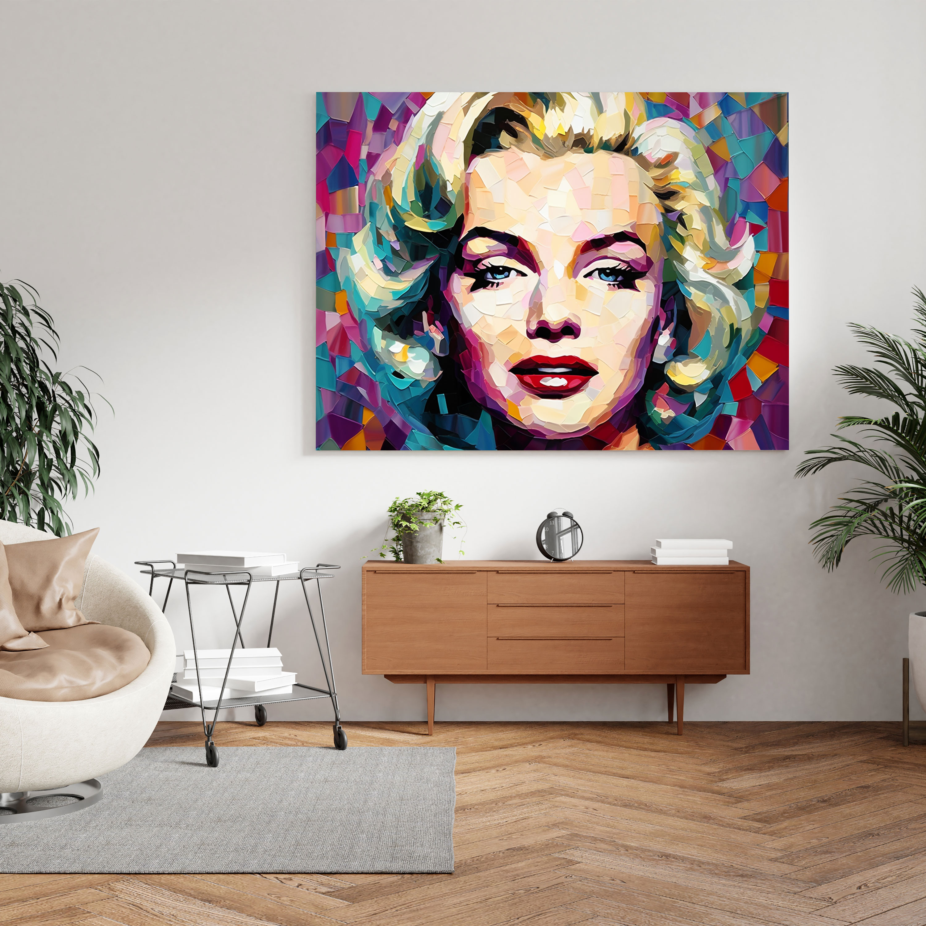 Marilyn Monroe Canvas Print: Mosaic Wall Decoration - Marilyn Monroe, Unique And Eye-Catching, Canvas Wall Art, Wall Art