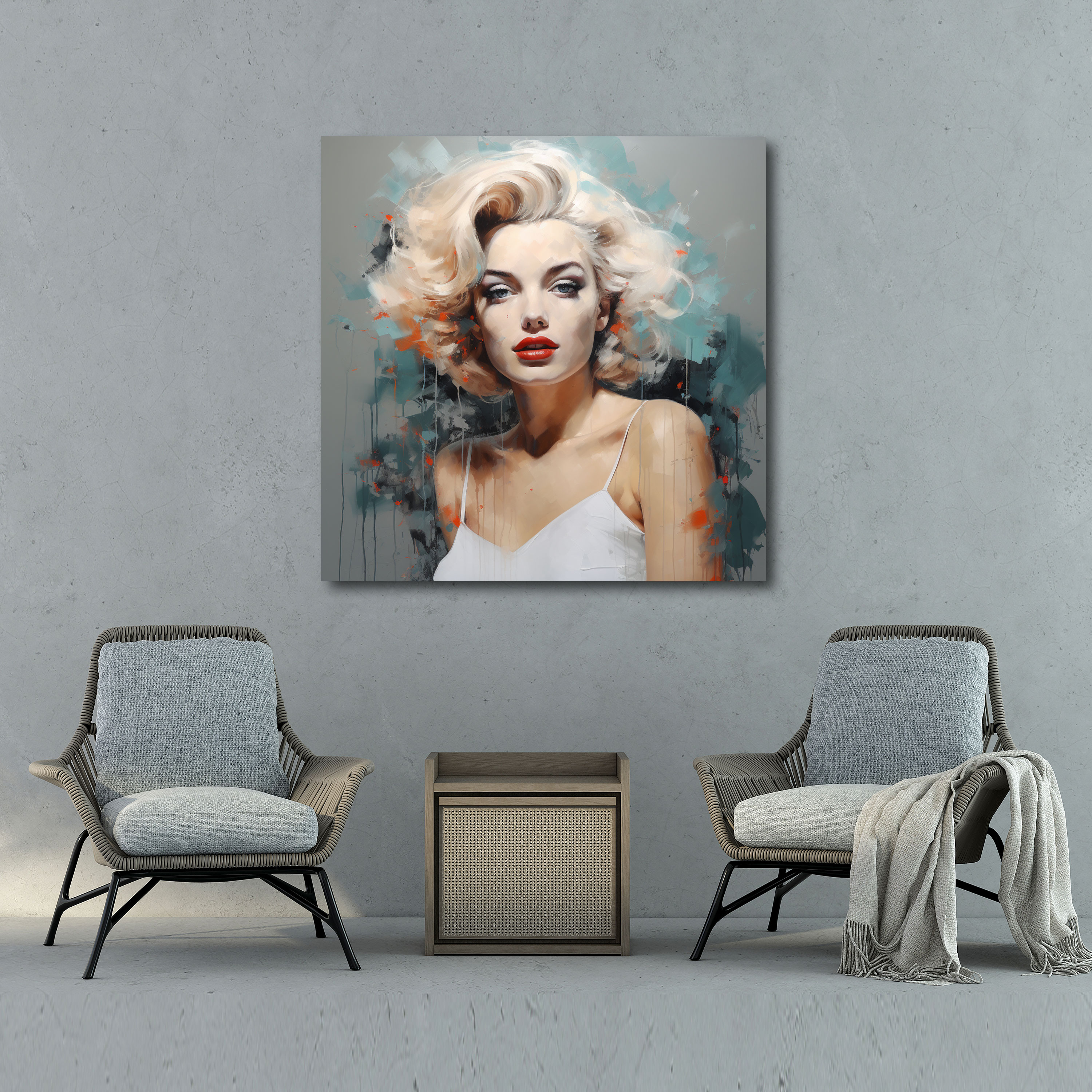 Marilyn Monroe Canvas Print: Contemporary Portrait Wall Art - Marilyn Monroe, Home Decoration, Wall Art, Classical Art With Contemporary Twist