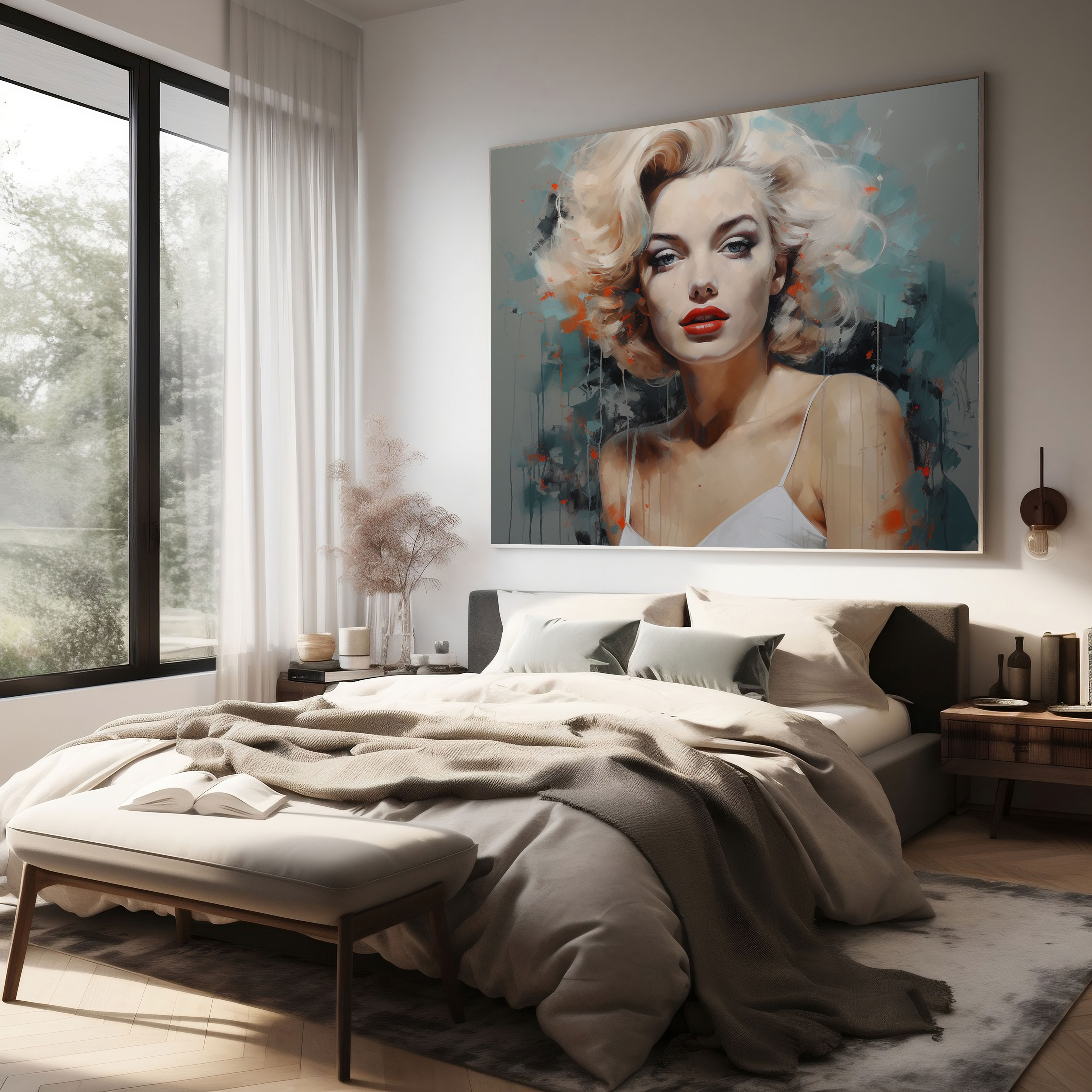 Marilyn Monroe Canvas Print: Contemporary Portrait Wall Art - Marilyn Monroe, Home Decoration, Wall Art, Classical Art With Contemporary Twist