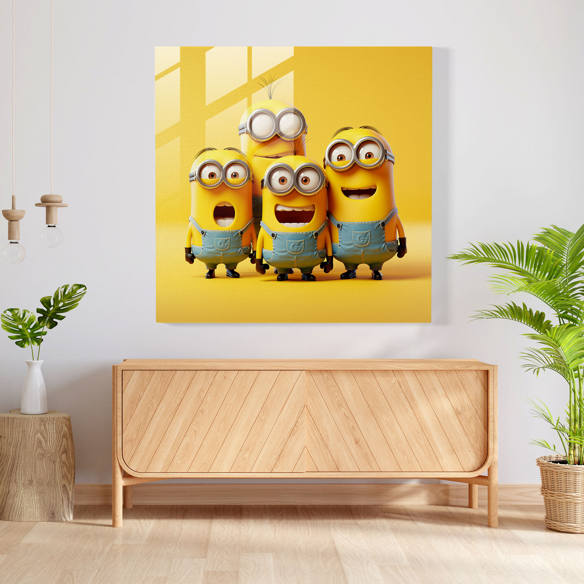 Minion Glass Print - Minions, Modern Art, Glass Art, Glass Print