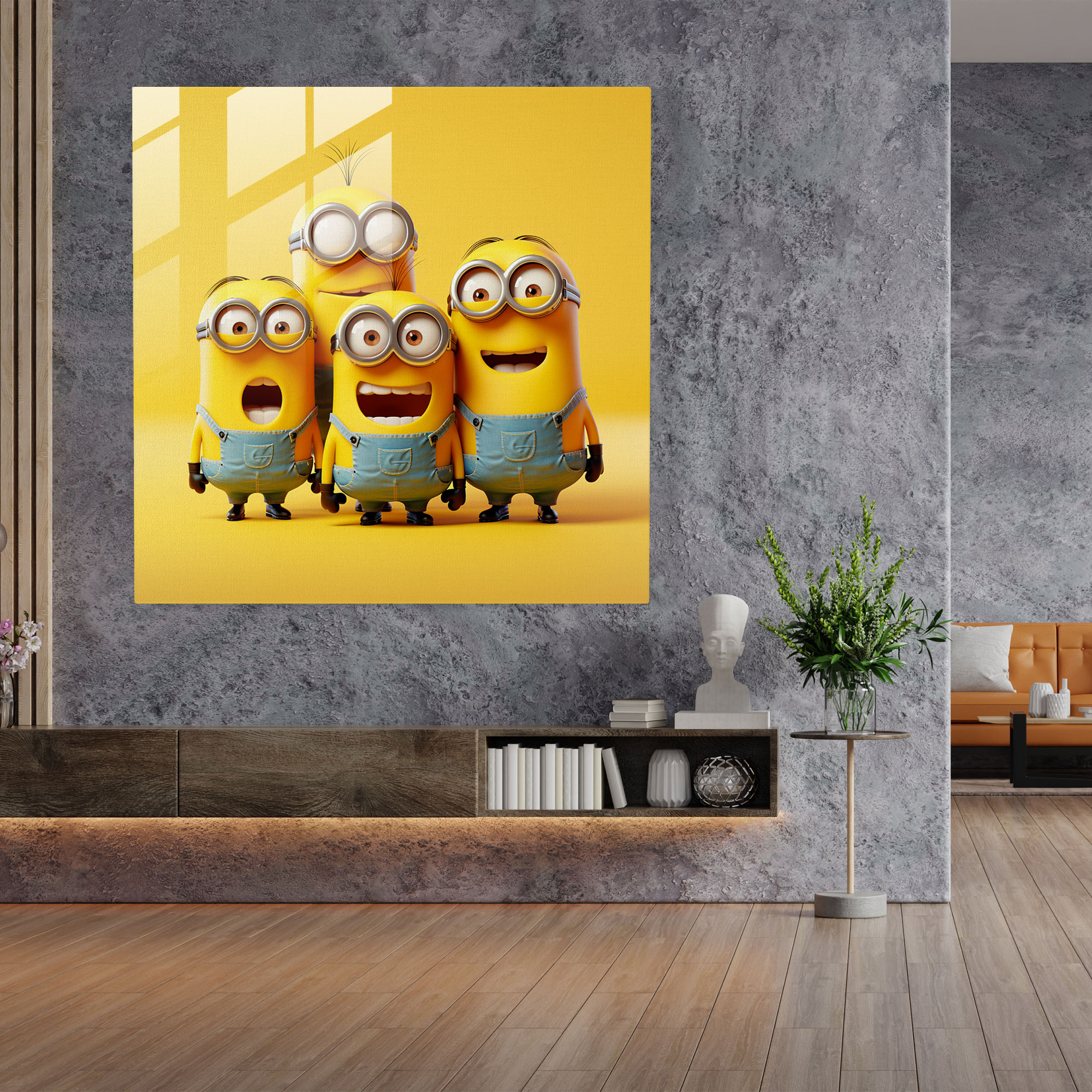 Minion Glass Print - Minions, Modern Art, Glass Art, Glass Print