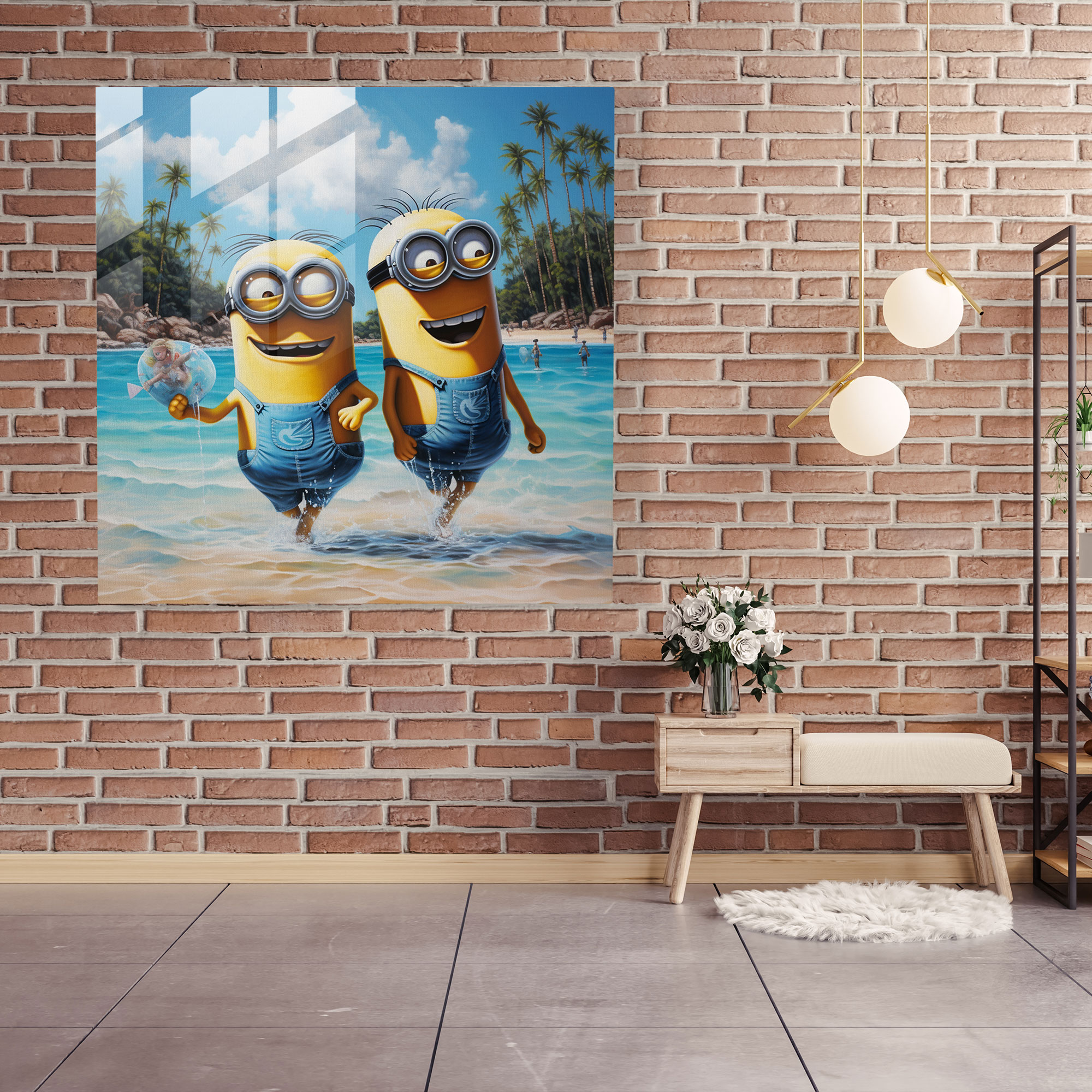Minions Cam Tablo - Mutluluk ve Modern Sanat