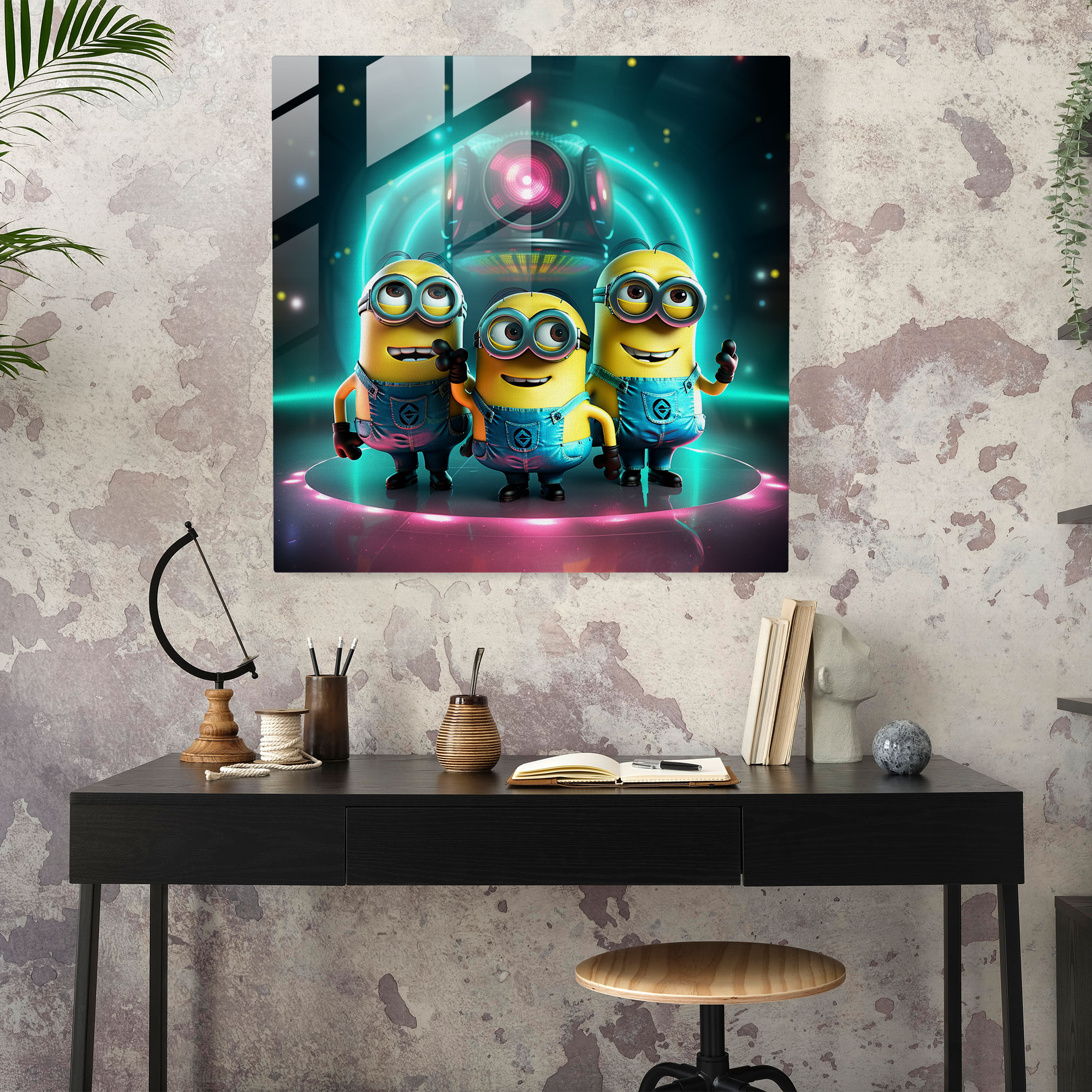 Minions Cam Tablo - Minions Duvar Dekorasyonu Ev Dekorasyonu