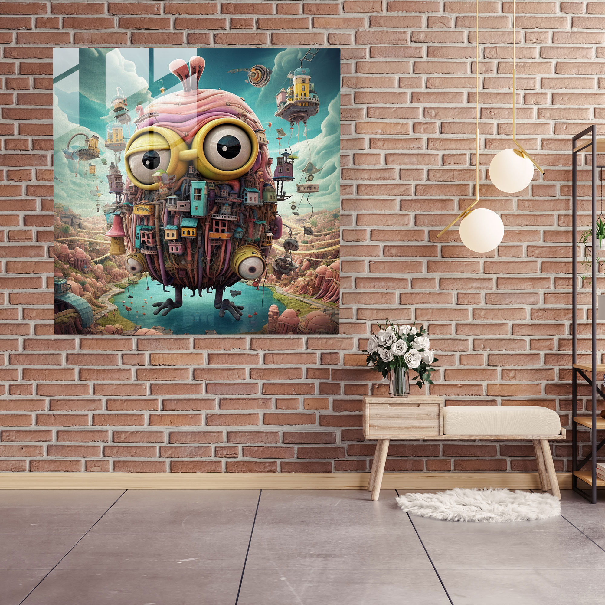 Dreamy Minions Glass Print - Minions, Minions, Glass Art, Wall Decoration