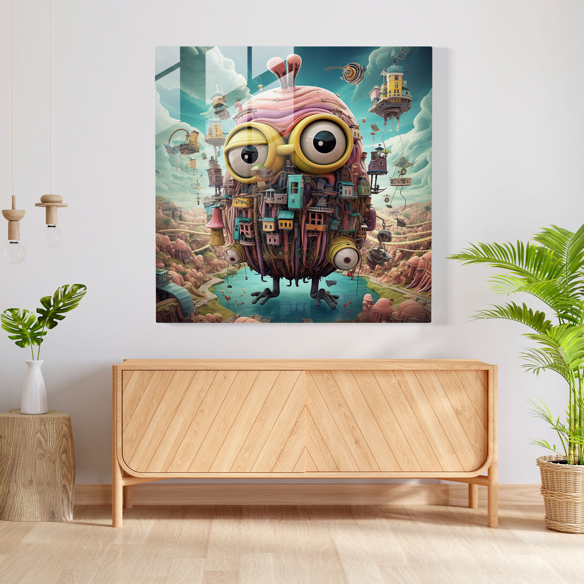 Dreamy Minions Glass Print - Minions, Minions, Glass Art, Wall Decoration