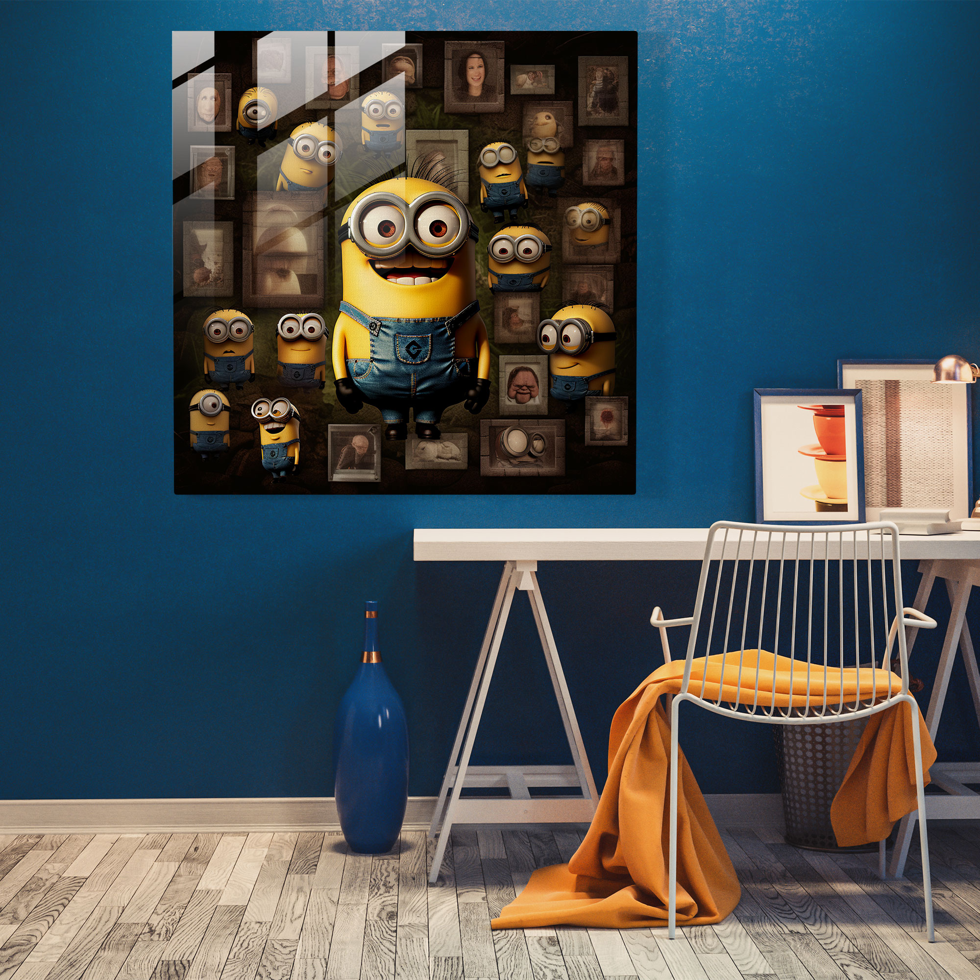 Minions Koleksiyonu Cam Tablo - Minions Koleksiyon Cam Duvar Sanatı