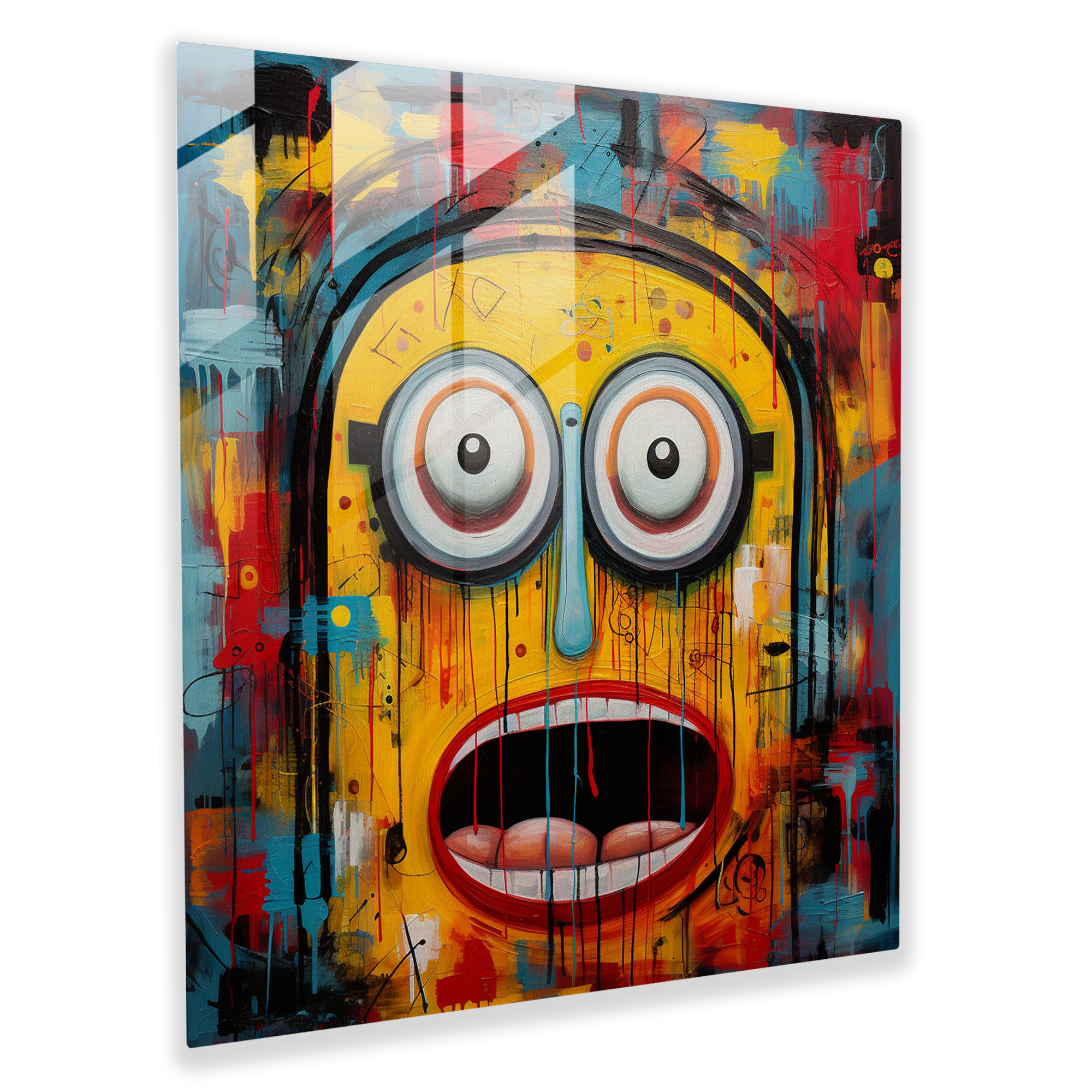 Minions Cam Tablo - Soyut İfade - Minions Cam Duvar Sanatı Cam Sanatı Cam Tablo