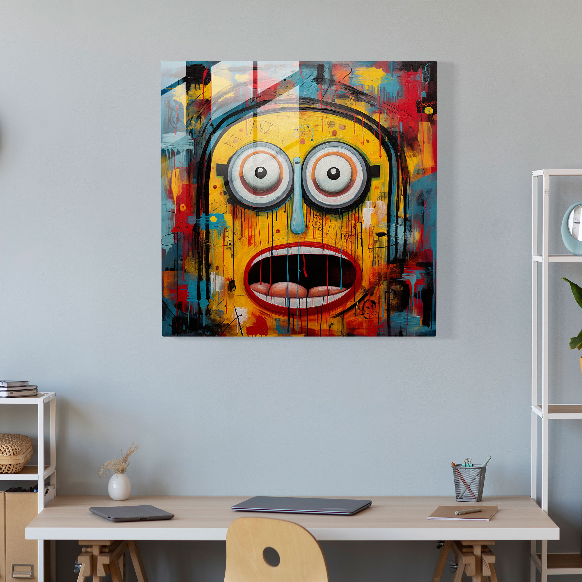 Minions Cam Tablo - Soyut İfade - Minions Cam Duvar Sanatı Cam Sanatı Cam Tablo