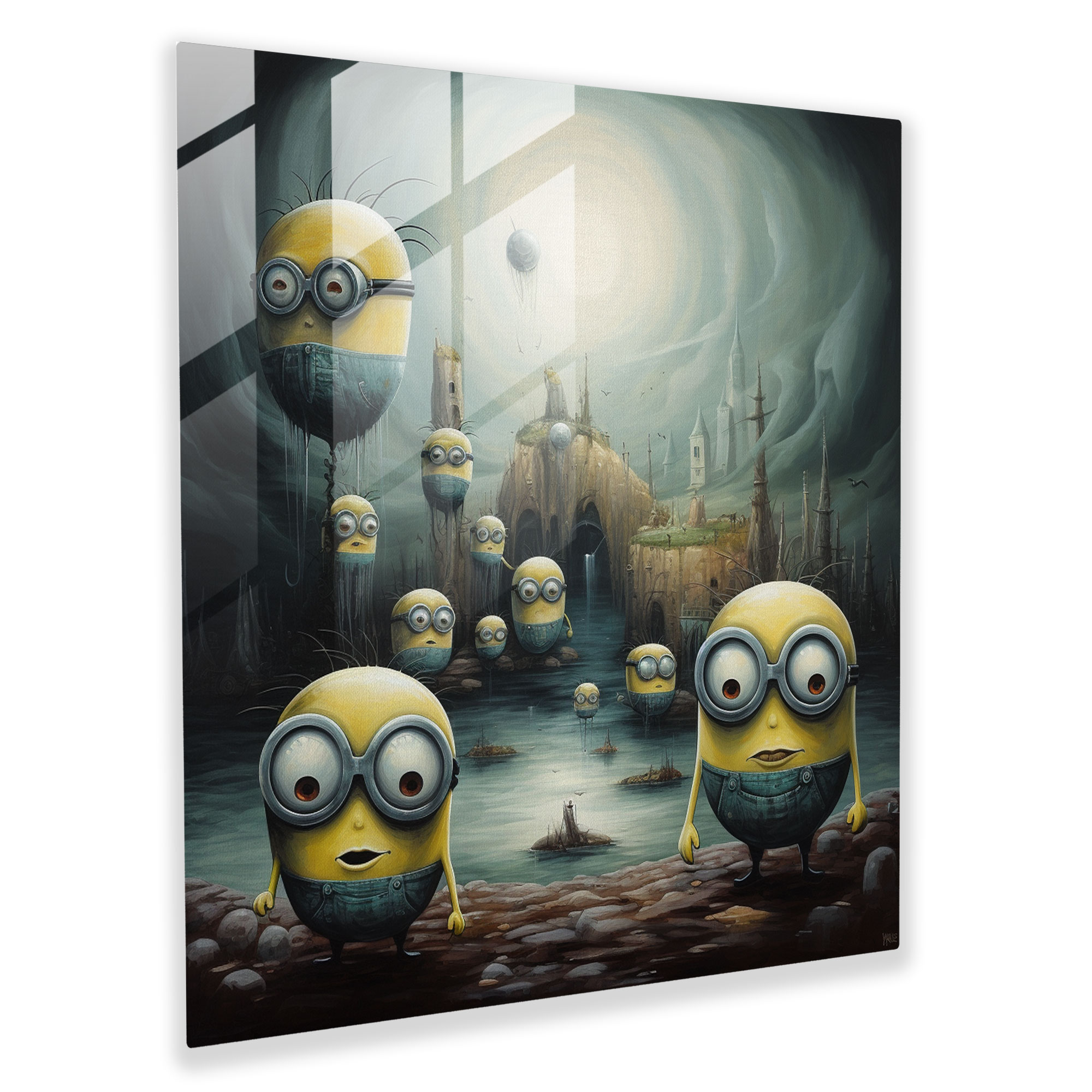Rüya Gibi Minions Cam Tablo - Minions Ev Dekorasyonu Rüya Gibi Modern Sanat