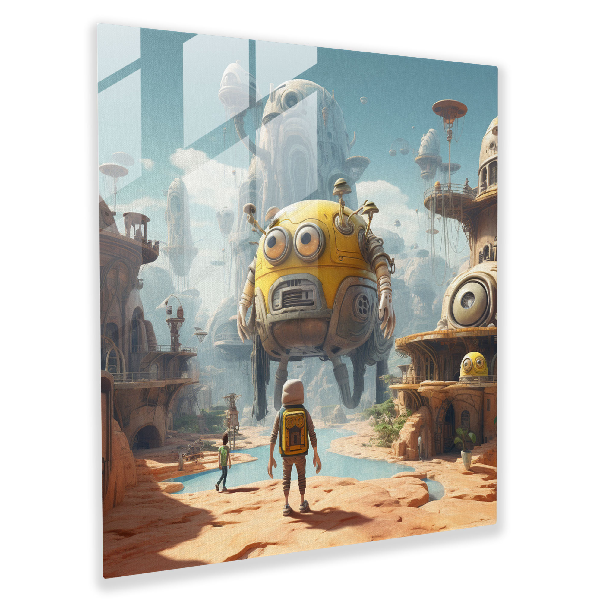 Futuristic Minions Glass Print - Minions, Glass Art, Adventure, Wall Decoration