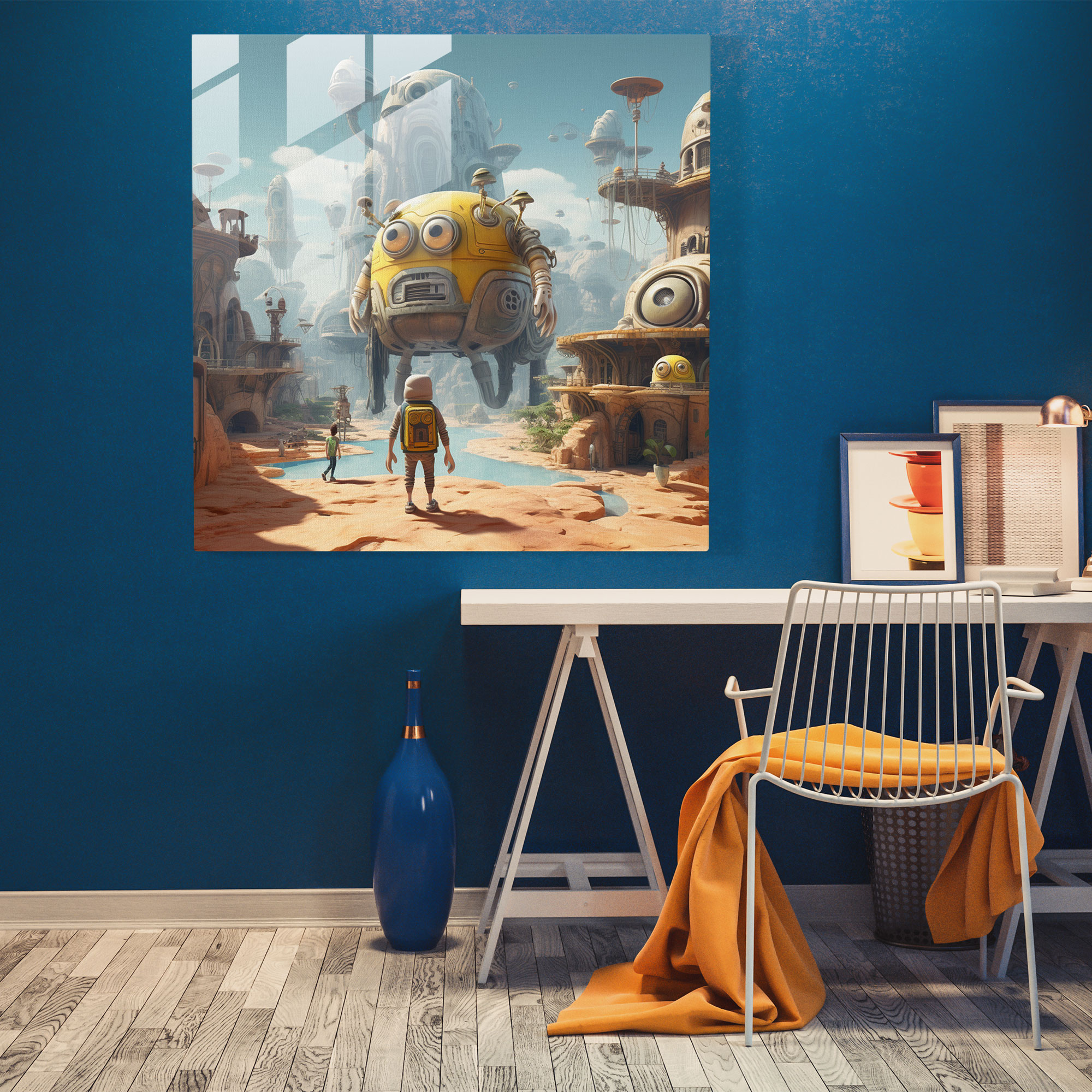 Futuristic Minions Glass Print - Minions, Glass Art, Adventure, Wall Decoration