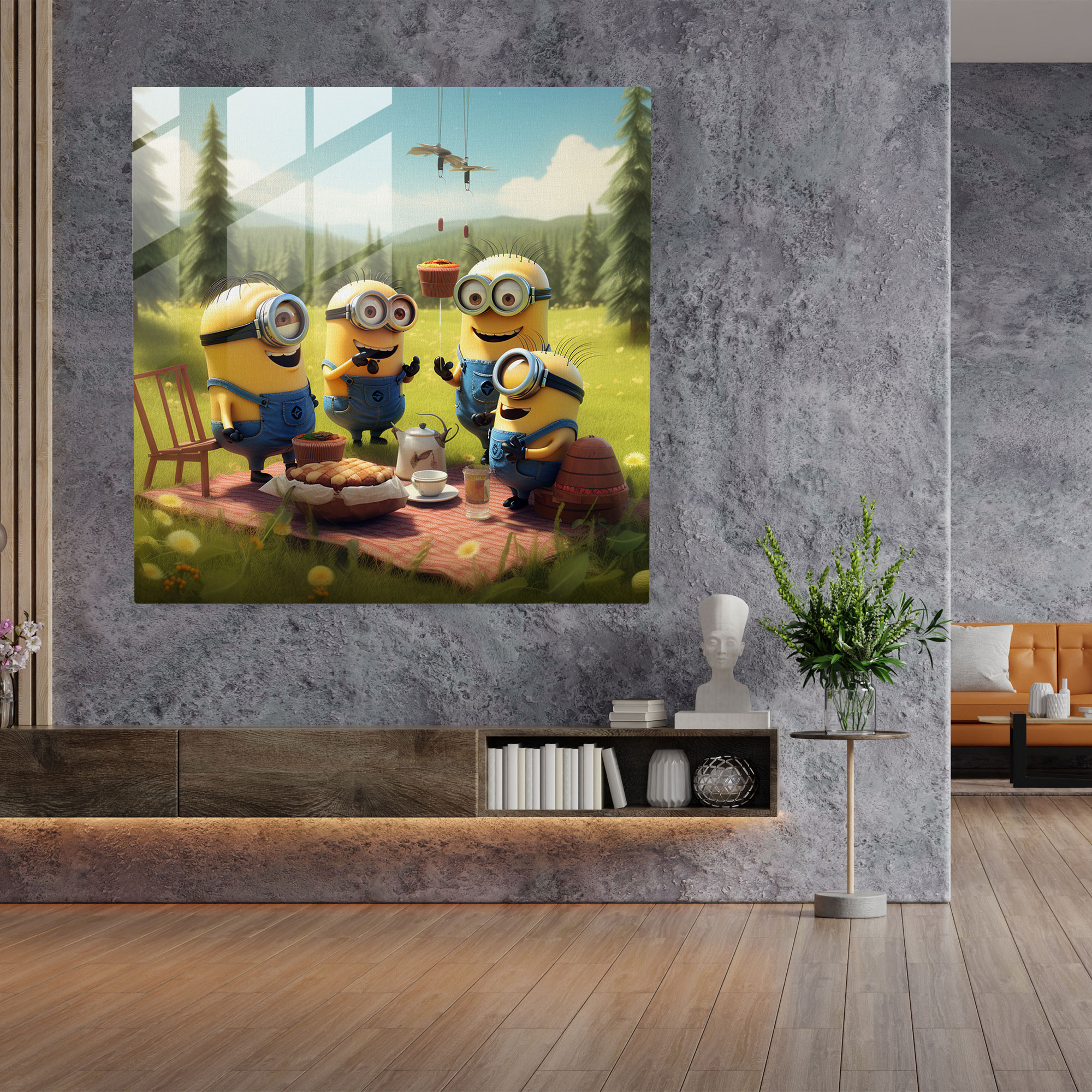 Minions Cam Tablo Sanatı - Minions Cam Sanatı Çizgi Film
