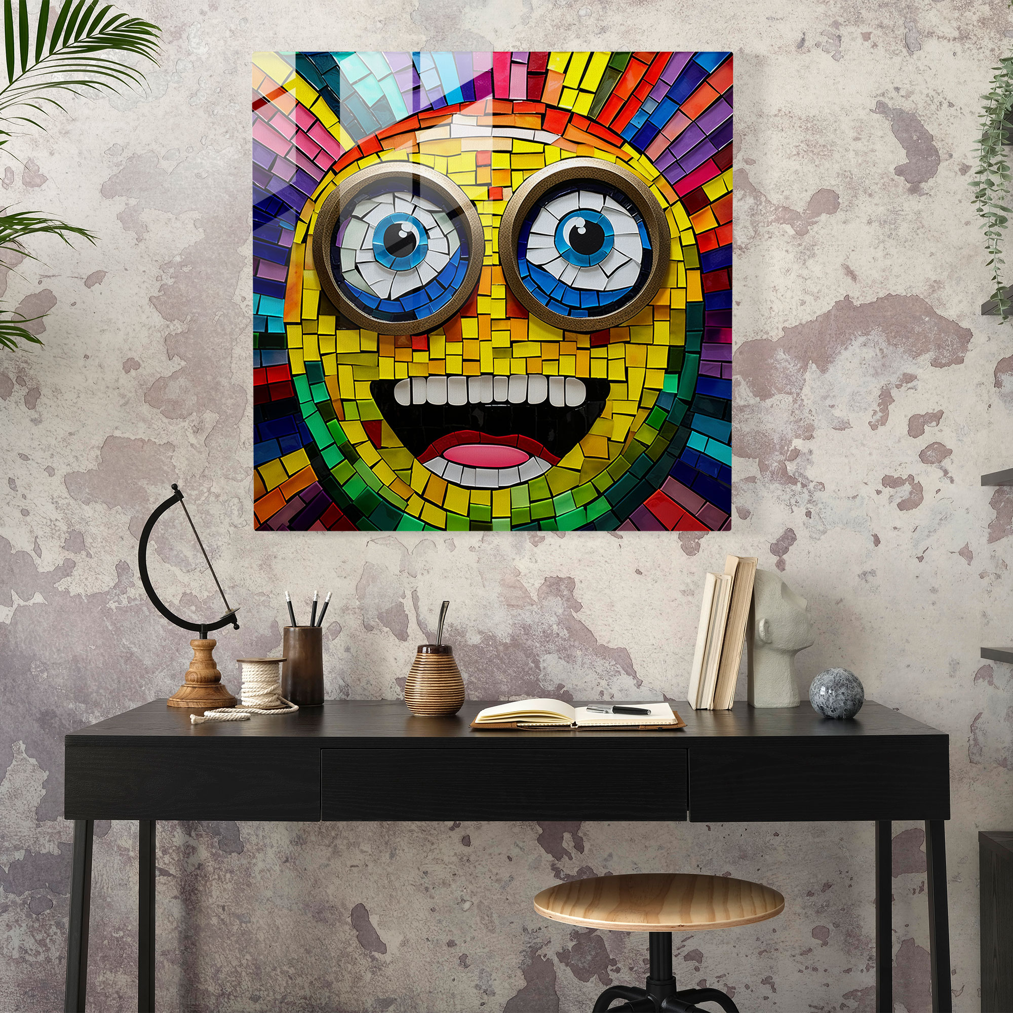 Minion Mosaic Glass Wall Art - Minions, Wall Decoration, Home Decoration, Modern Art
