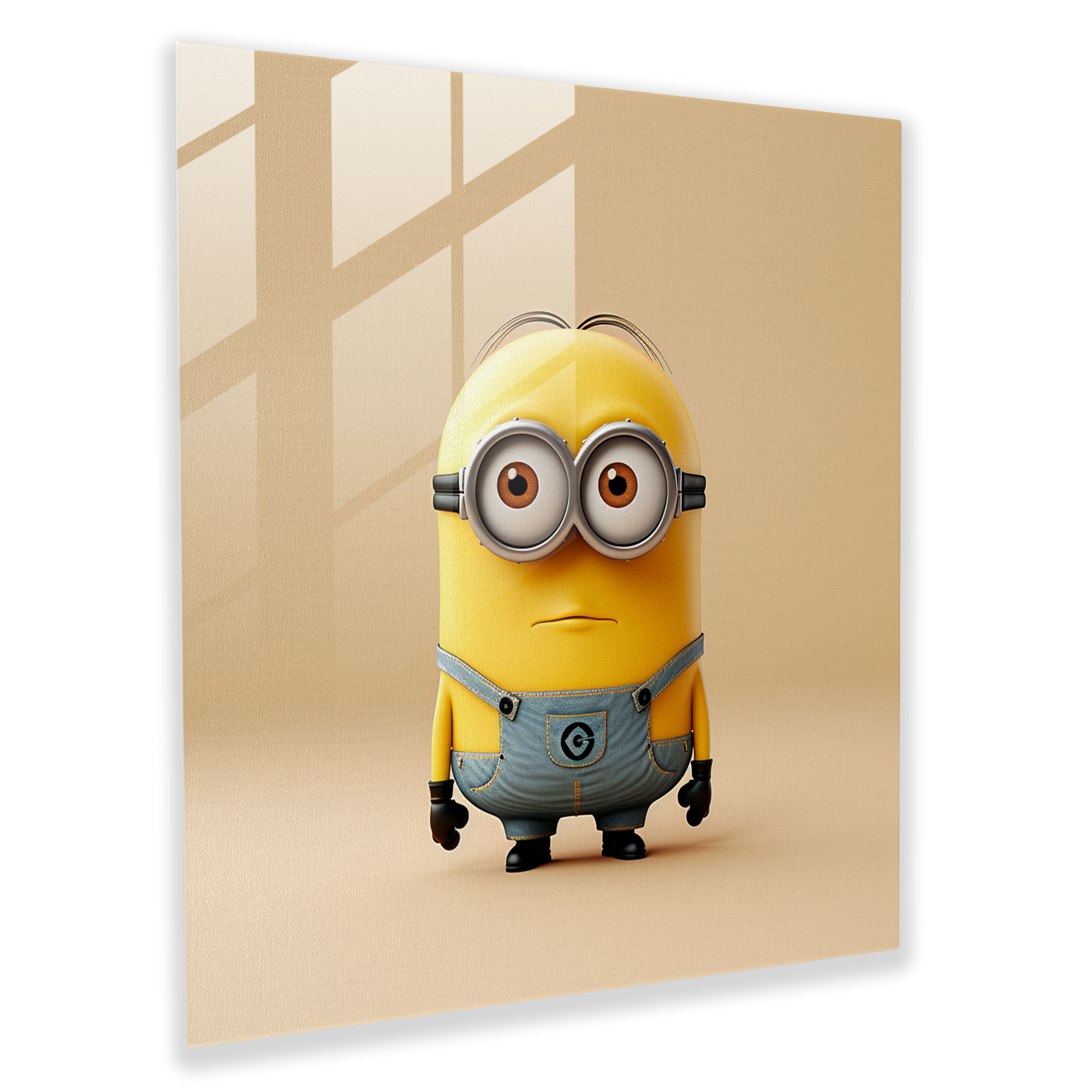 Minimalist Minion Glass Print - Minions, Minions, Clean Background, Glass Art