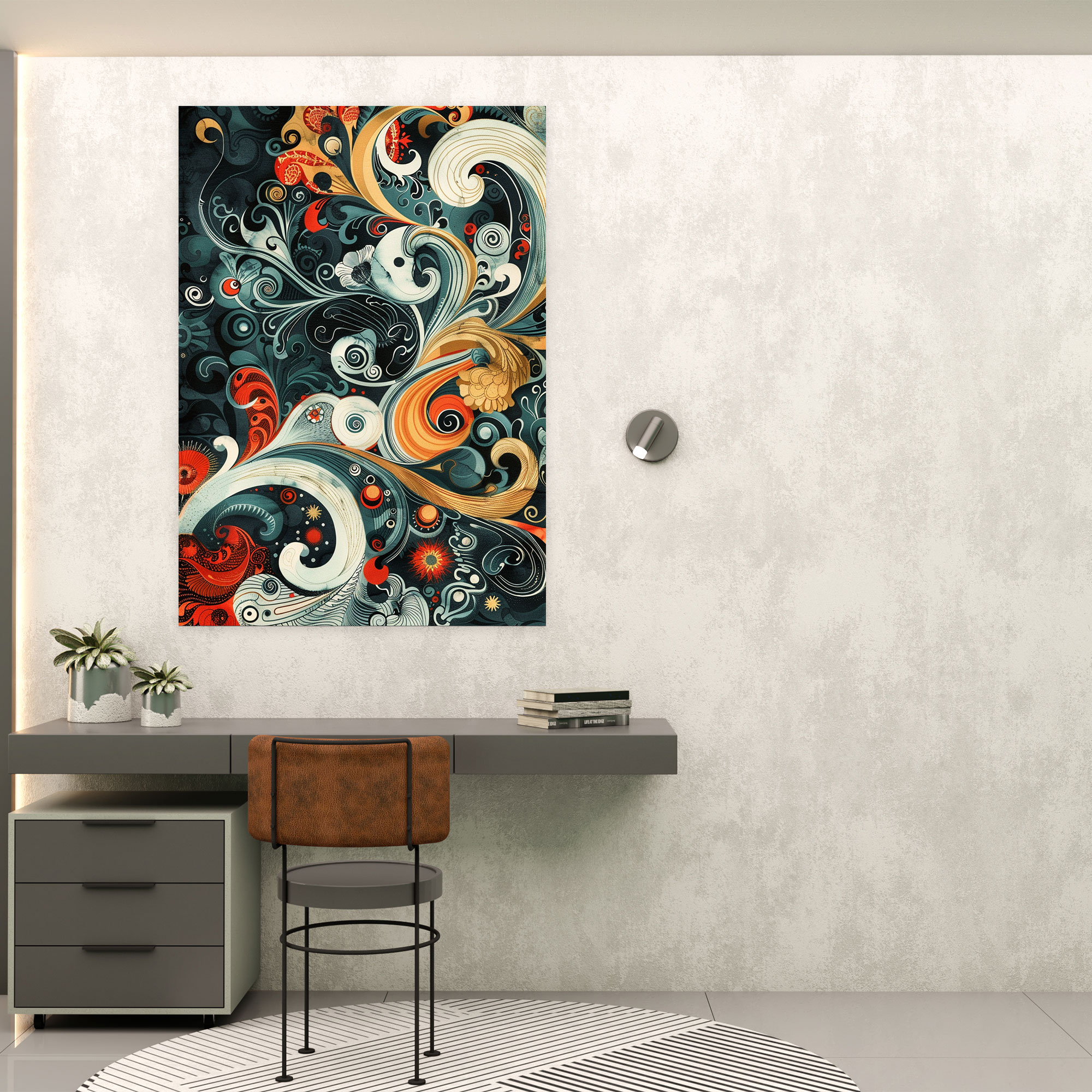 Swirling Motifs Mannerism Wall Decoration - Mannerism, Canvas Print, Canvas, Mannerism