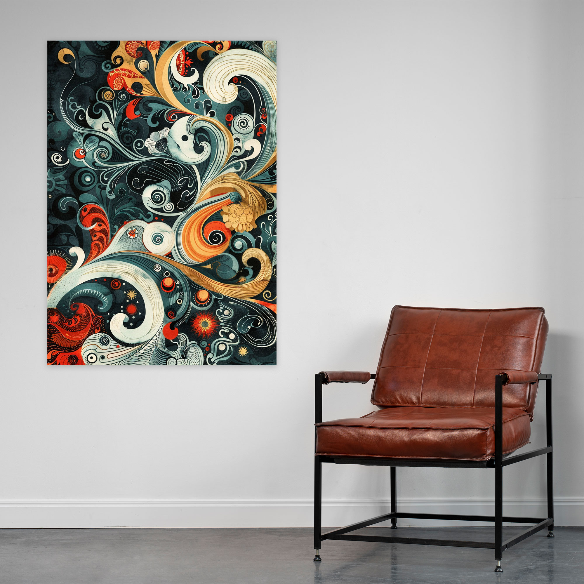 Swirling Motifs Mannerism Wall Decoration - Mannerism, Canvas Print, Canvas, Mannerism