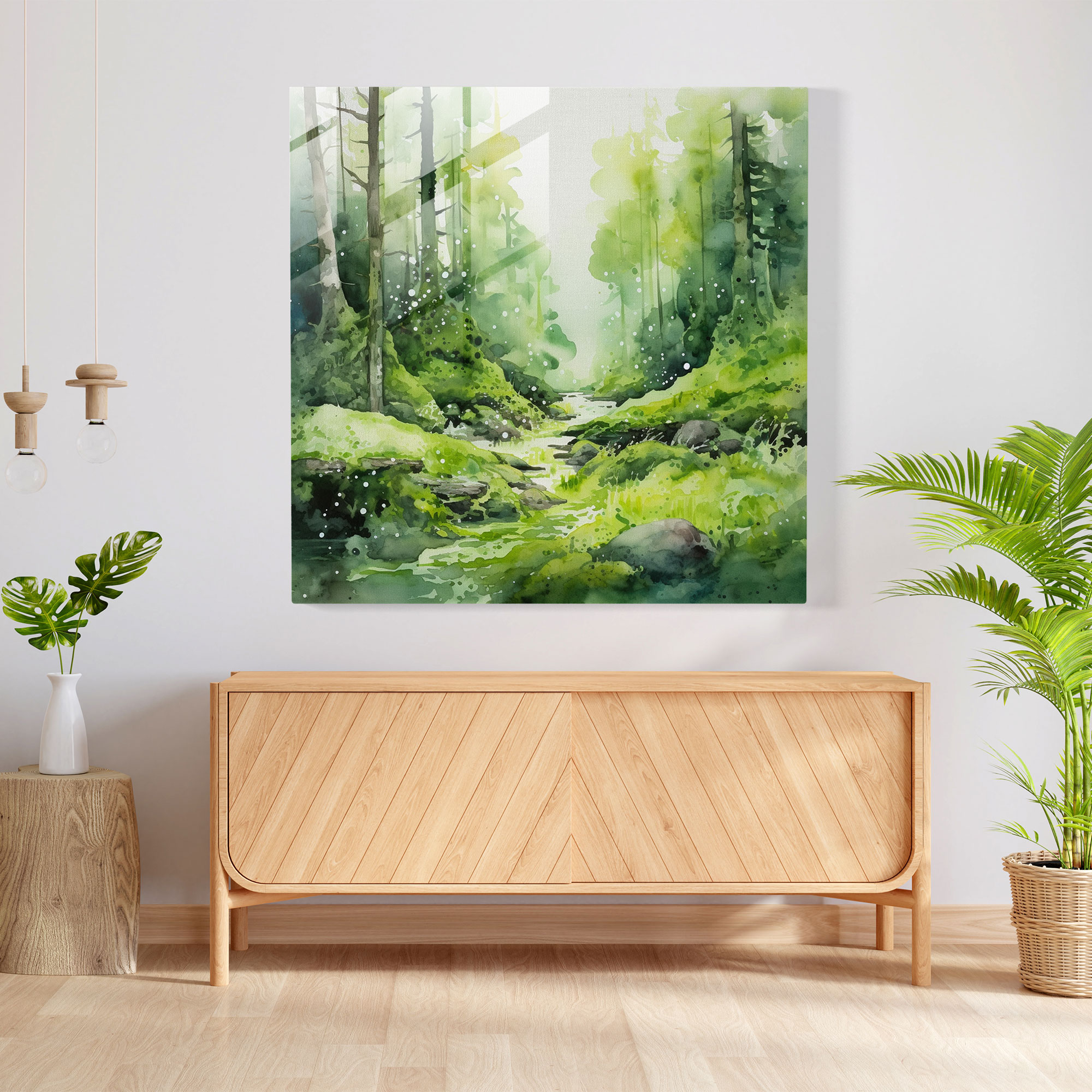 Lush Moss Glass Print - Moss, Moss, Lush And Serene Atmosphere, Glass Print