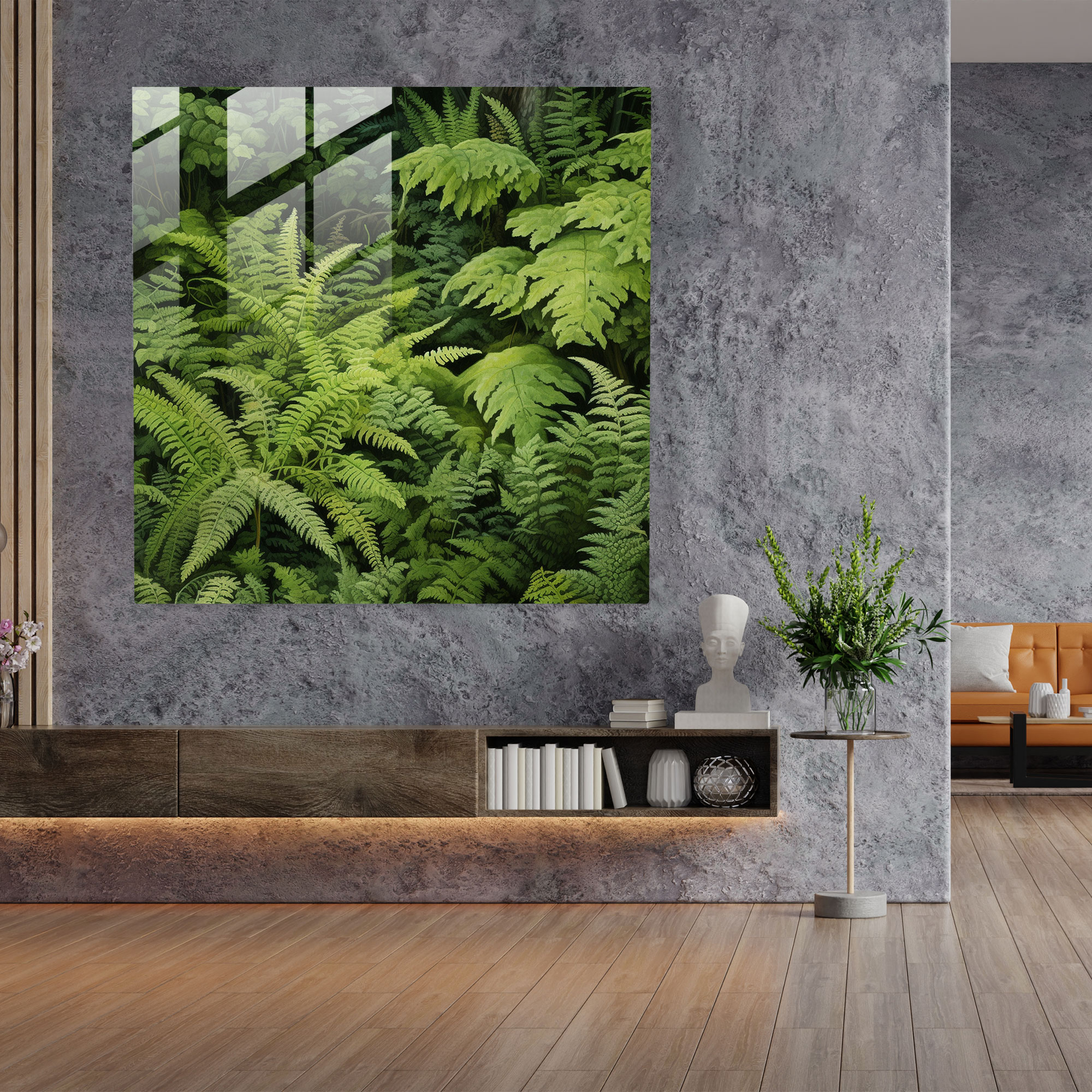 Tranquil Moss Glass Wall Art - Moss, Botanical Illustration, Glass Wall Art, Modern Art