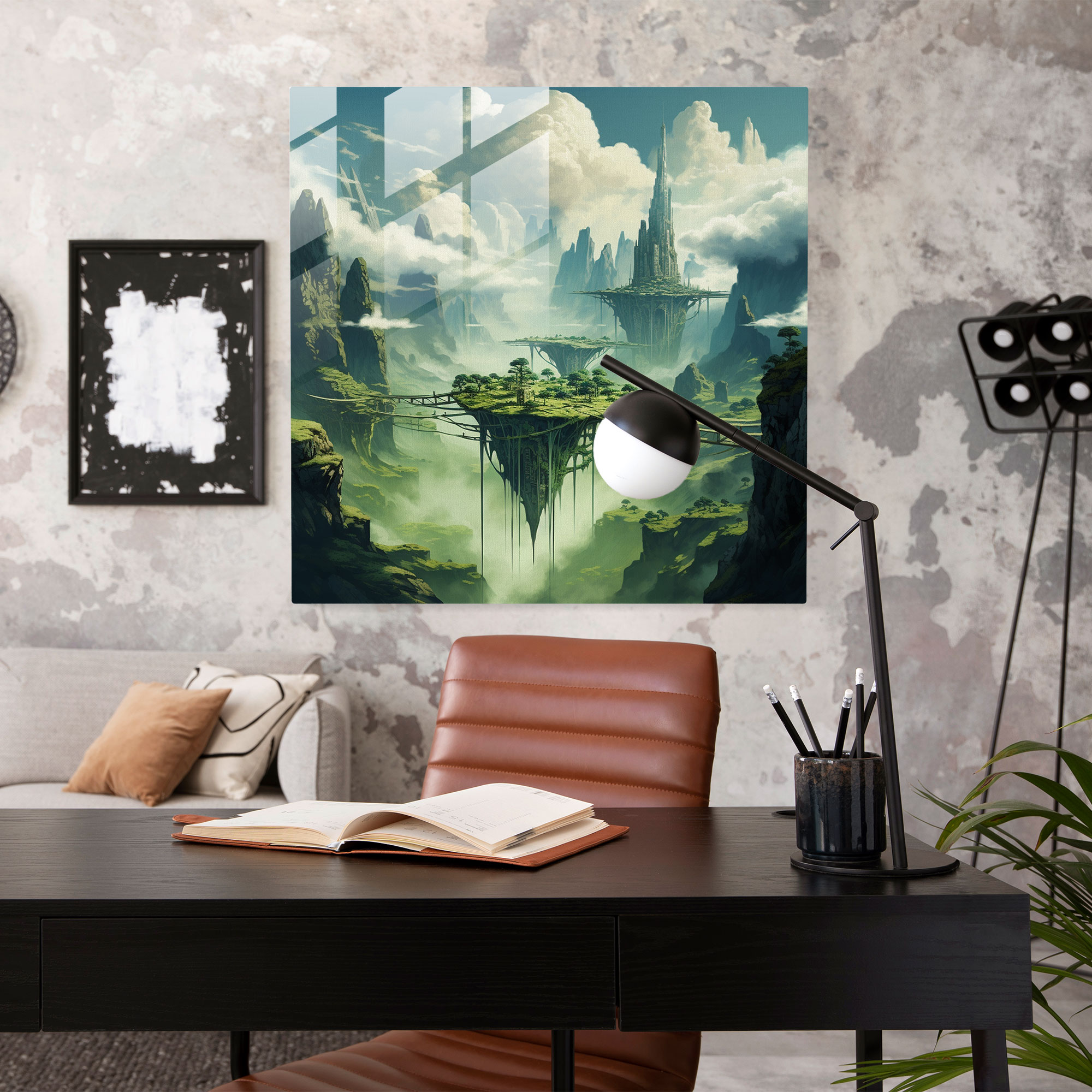 Dreamy Moss Glass Wall Art - Moss, Moss, Dreamlike Sky, Blur Boundaries Between Reality And Fantasy