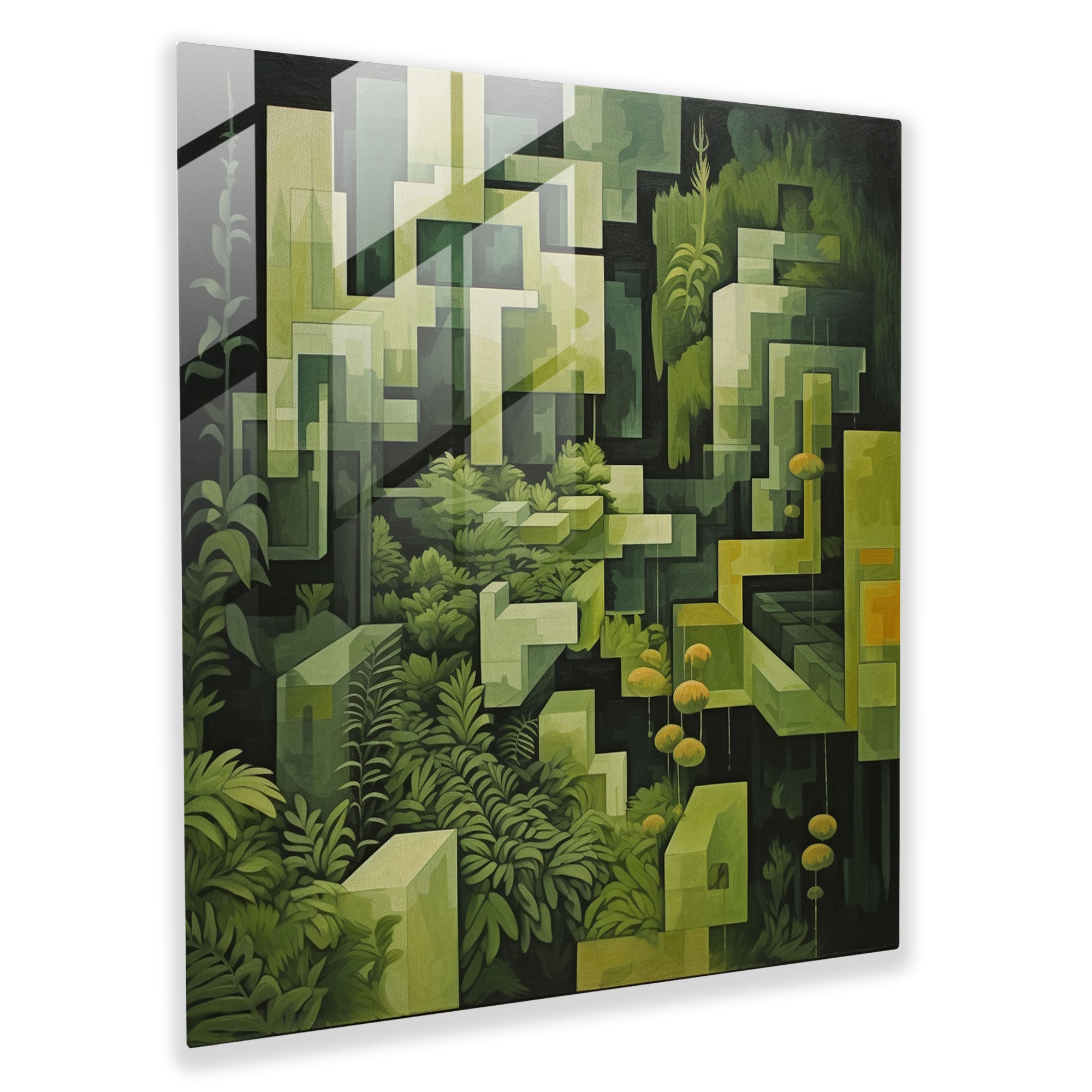Abstract Moss Glass Wall Art - Moss, Glass Art, Moss, Essence Of Modern Abstraction