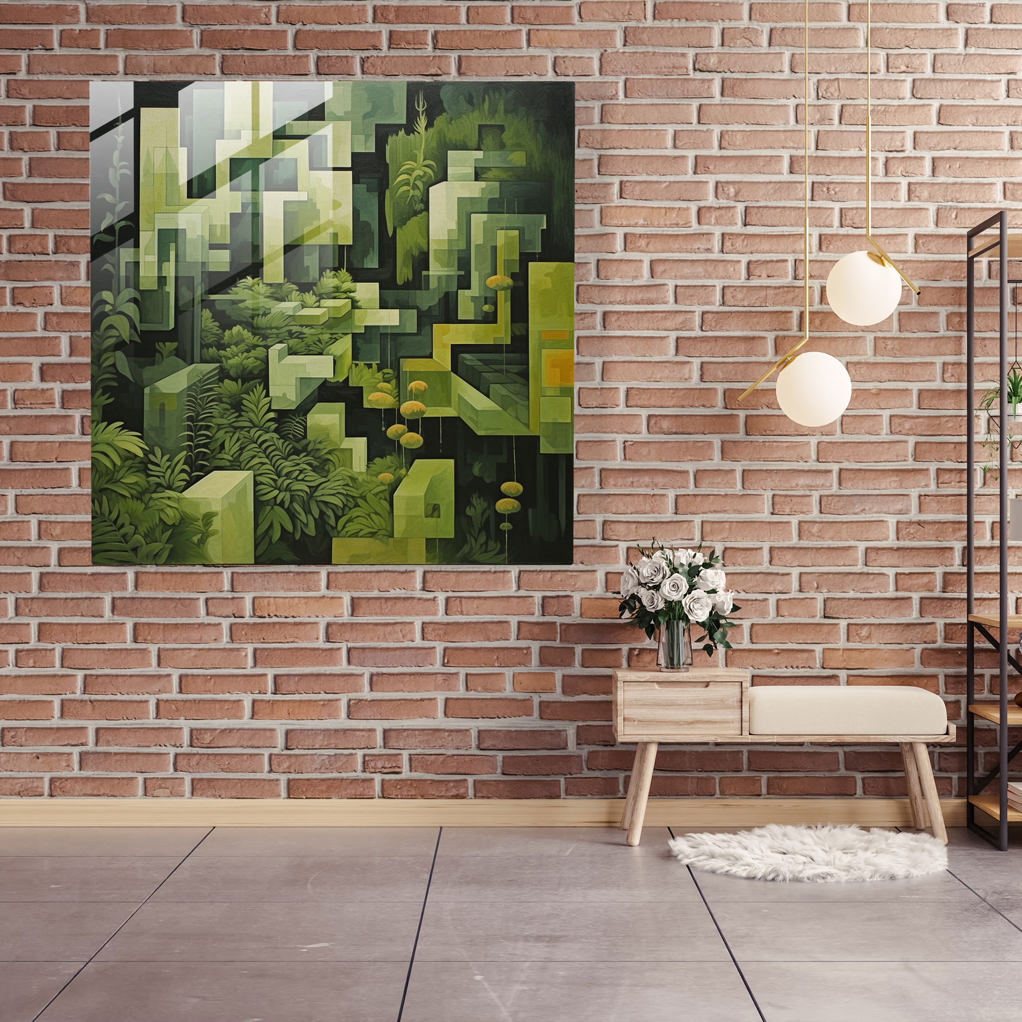 Abstract Moss Glass Wall Art - Moss, Glass Art, Moss, Essence Of Modern Abstraction