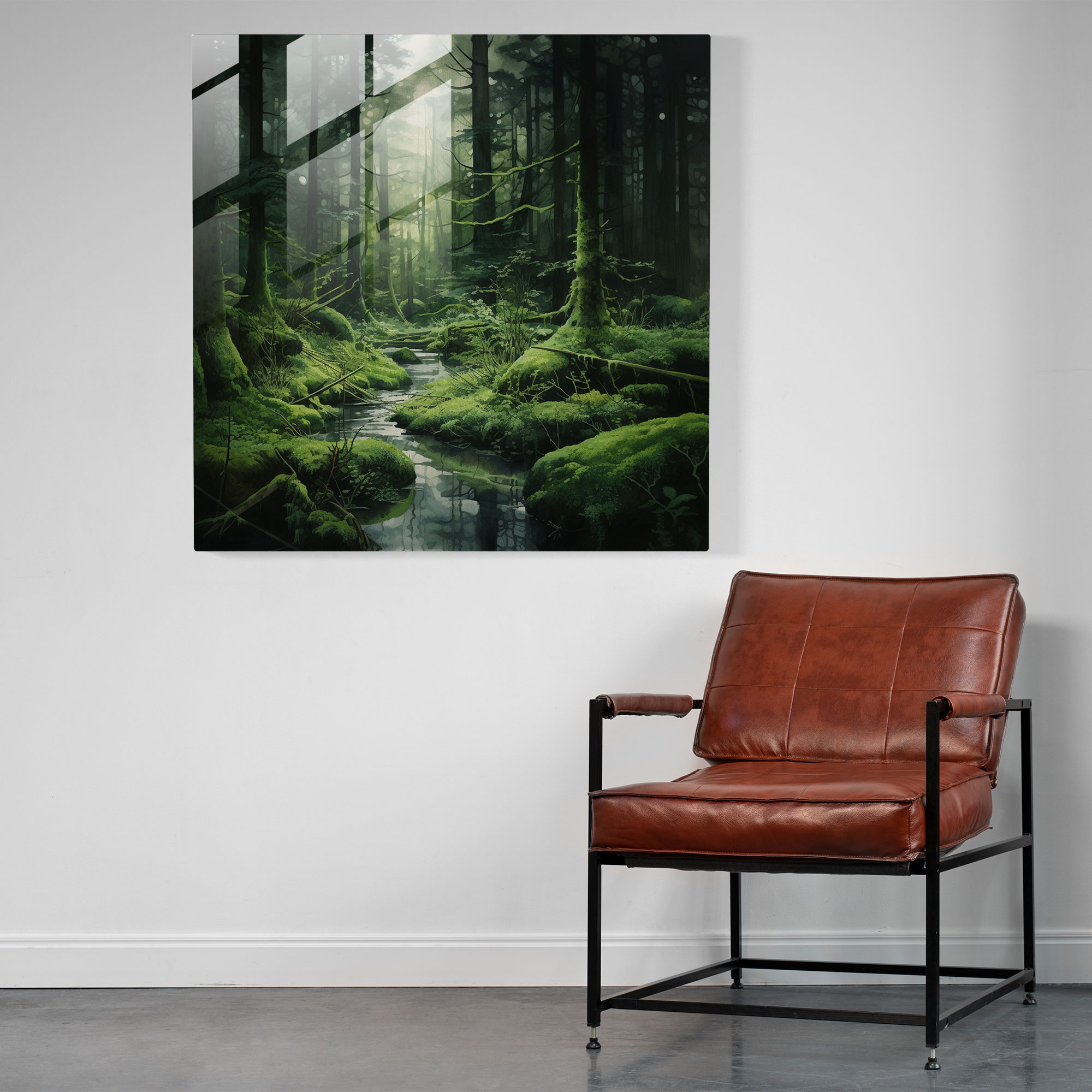Mossy Forest Glass Print - Moss, Glass Wall Art, Modern Art, Moss