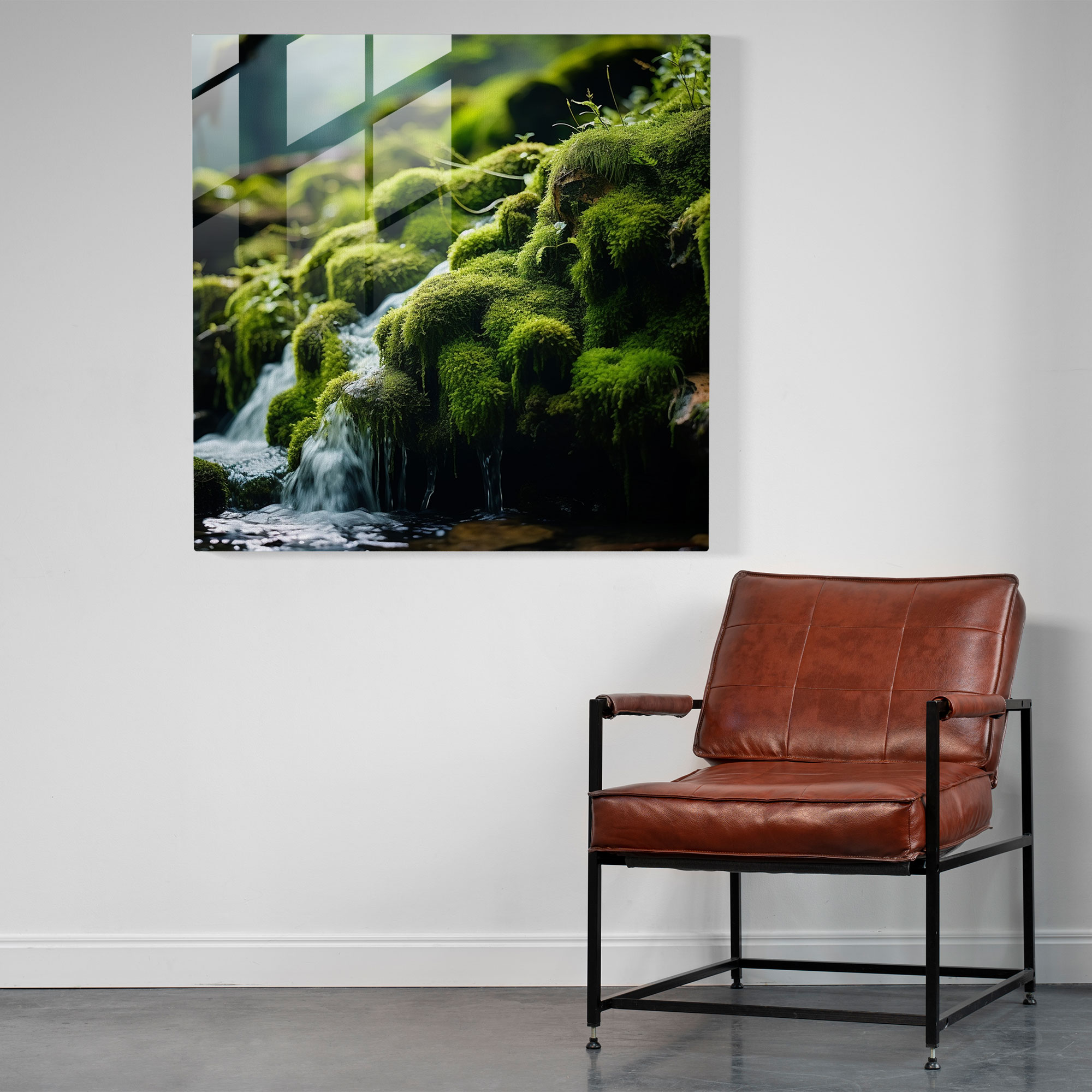 Tranquil Moss Glass Print - Moss, Tranquility Of Nature, Modern Art, Glass Art