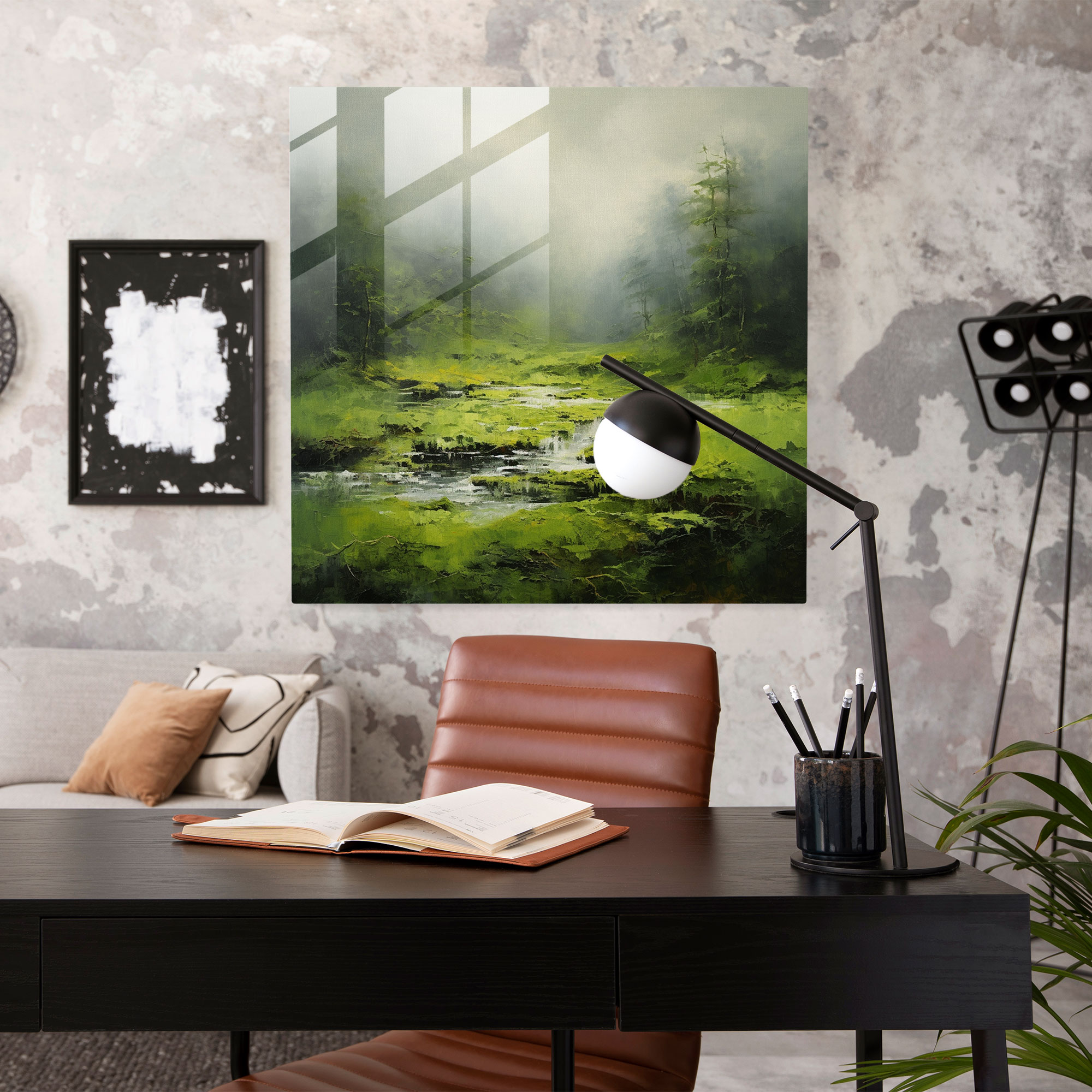 Mossy Landscape Glass Wall Art - Moss, Glass Wall Art, Modern Art, Wall Decoration