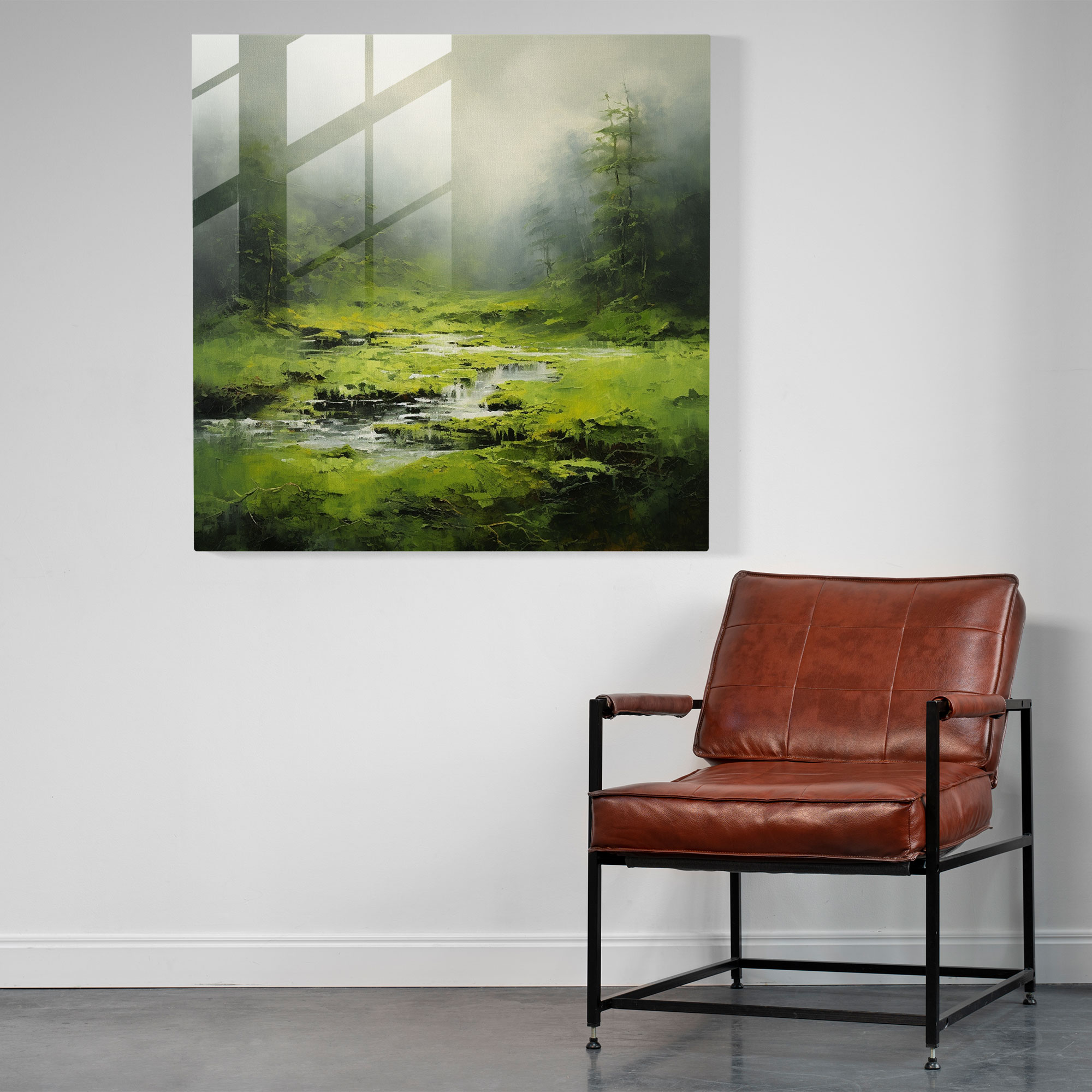 Mossy Landscape Glass Wall Art - Moss, Glass Wall Art, Modern Art, Wall Decoration