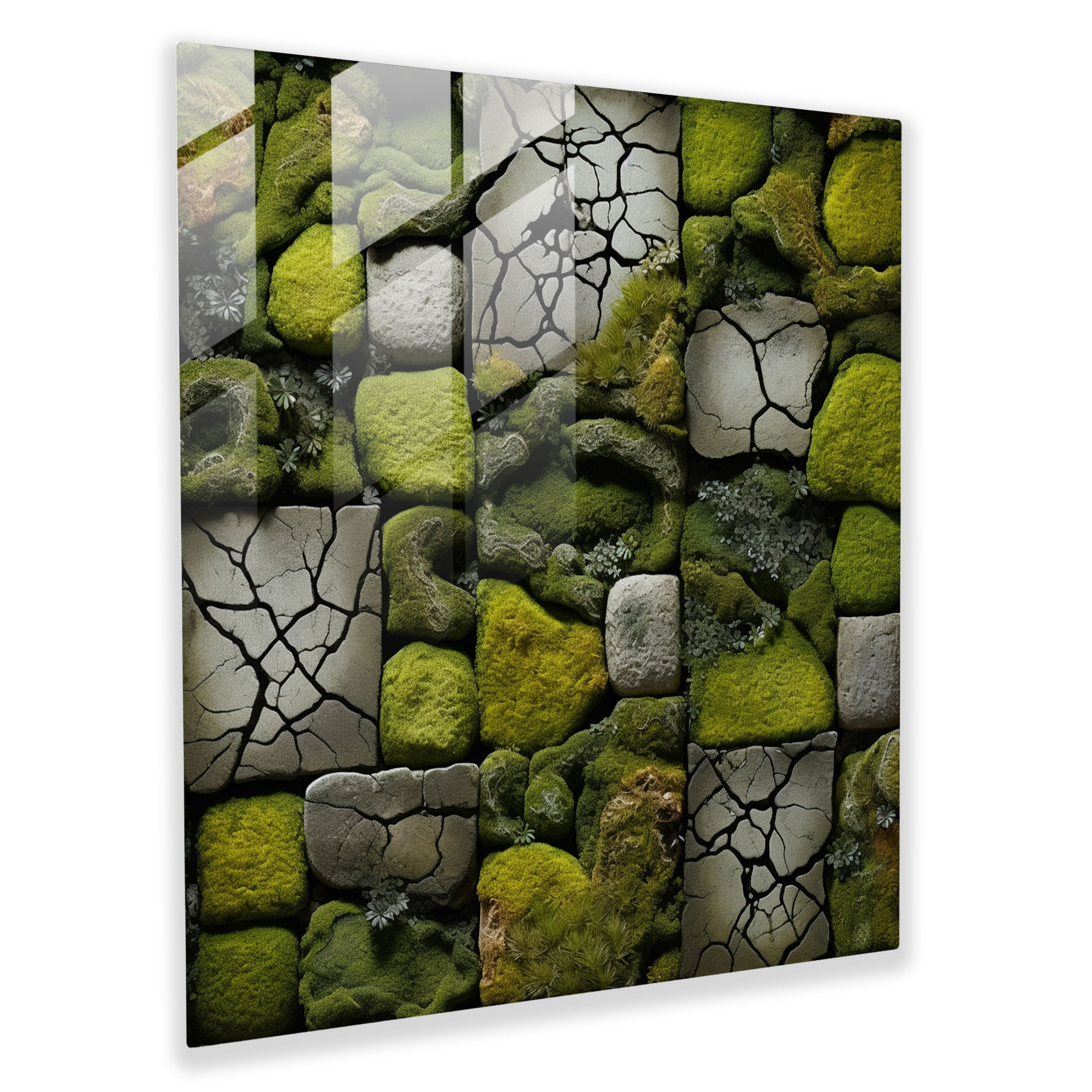 Textured Moss Glass Print - Moss, Wall Decoration, Intricate Patterns, Textures And Craftsmanship