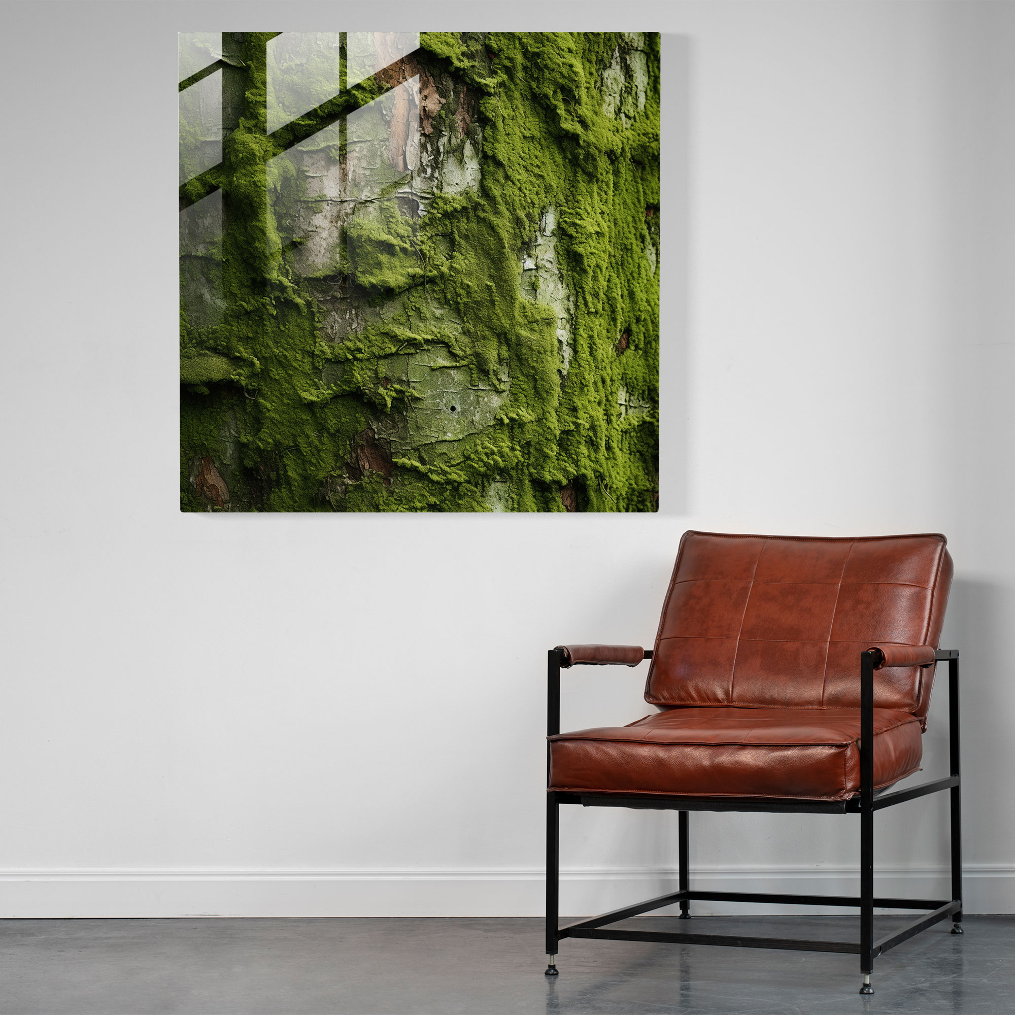 Vibrant Moss Glass Print - Moss, Glass Print, Organic Patterns, Wall Decoration