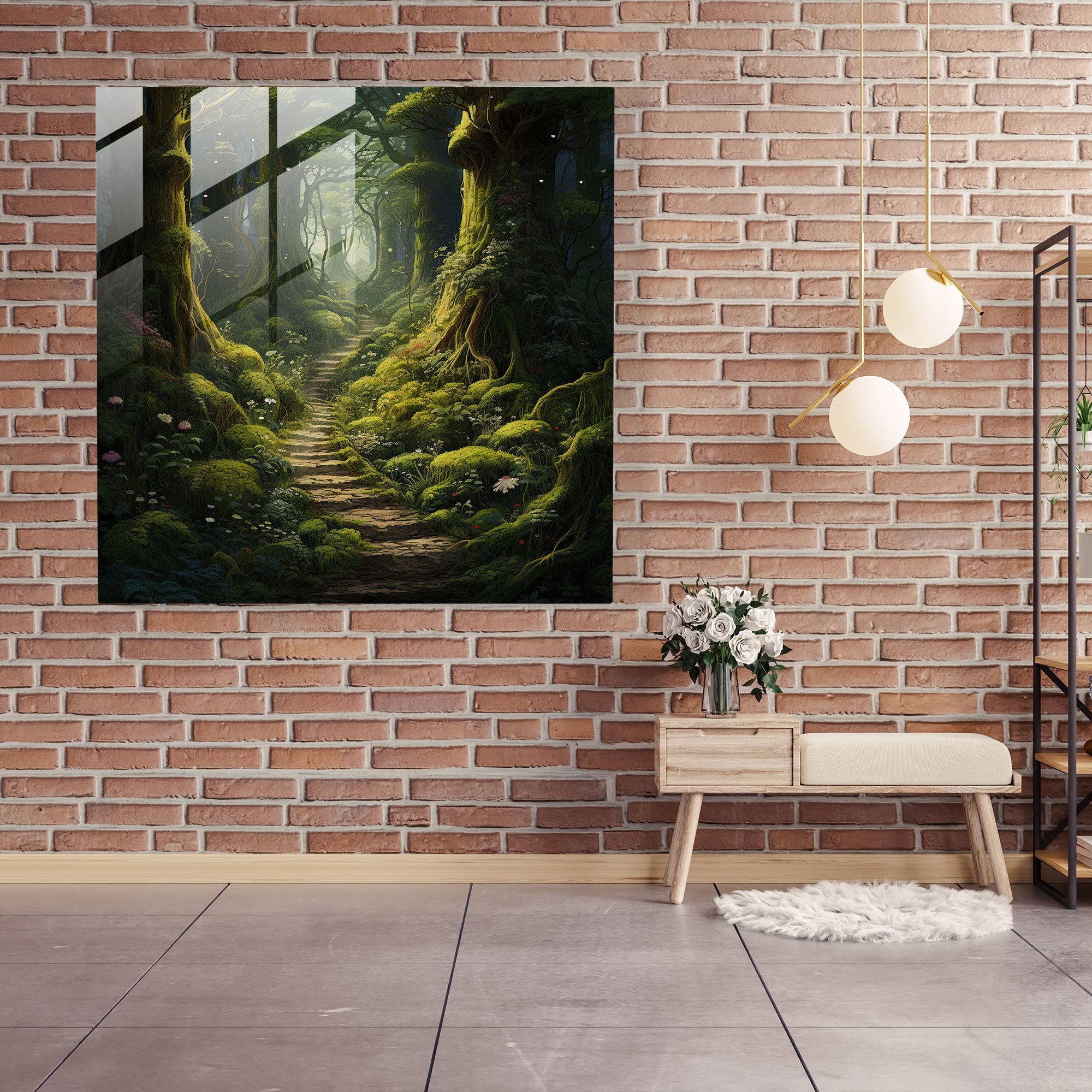Enchanting Moss Glass Wall Art - Moss, Glass Wall Art, Glass Print, Modern Art