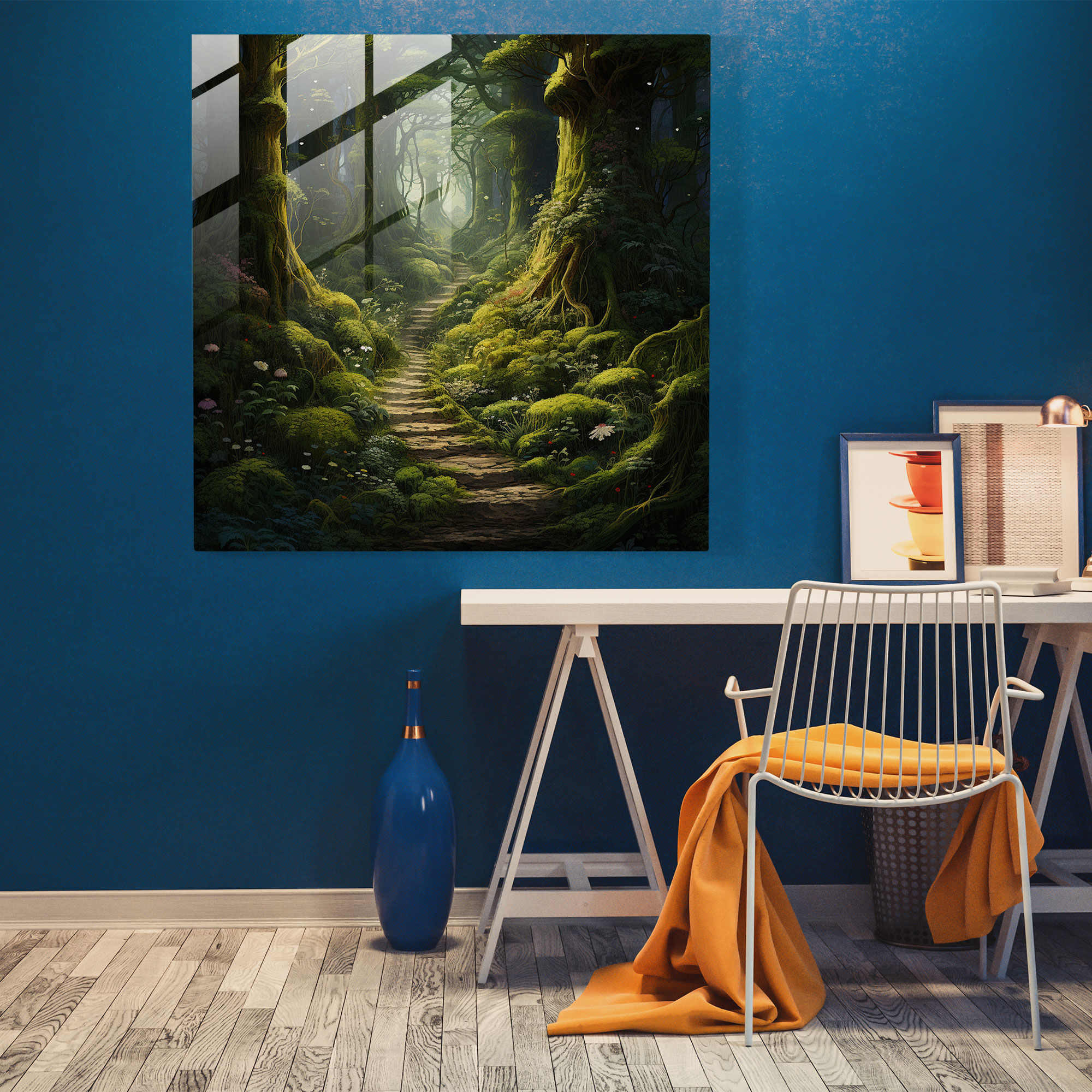 Enchanting Moss Glass Wall Art - Moss, Glass Wall Art, Glass Print, Modern Art