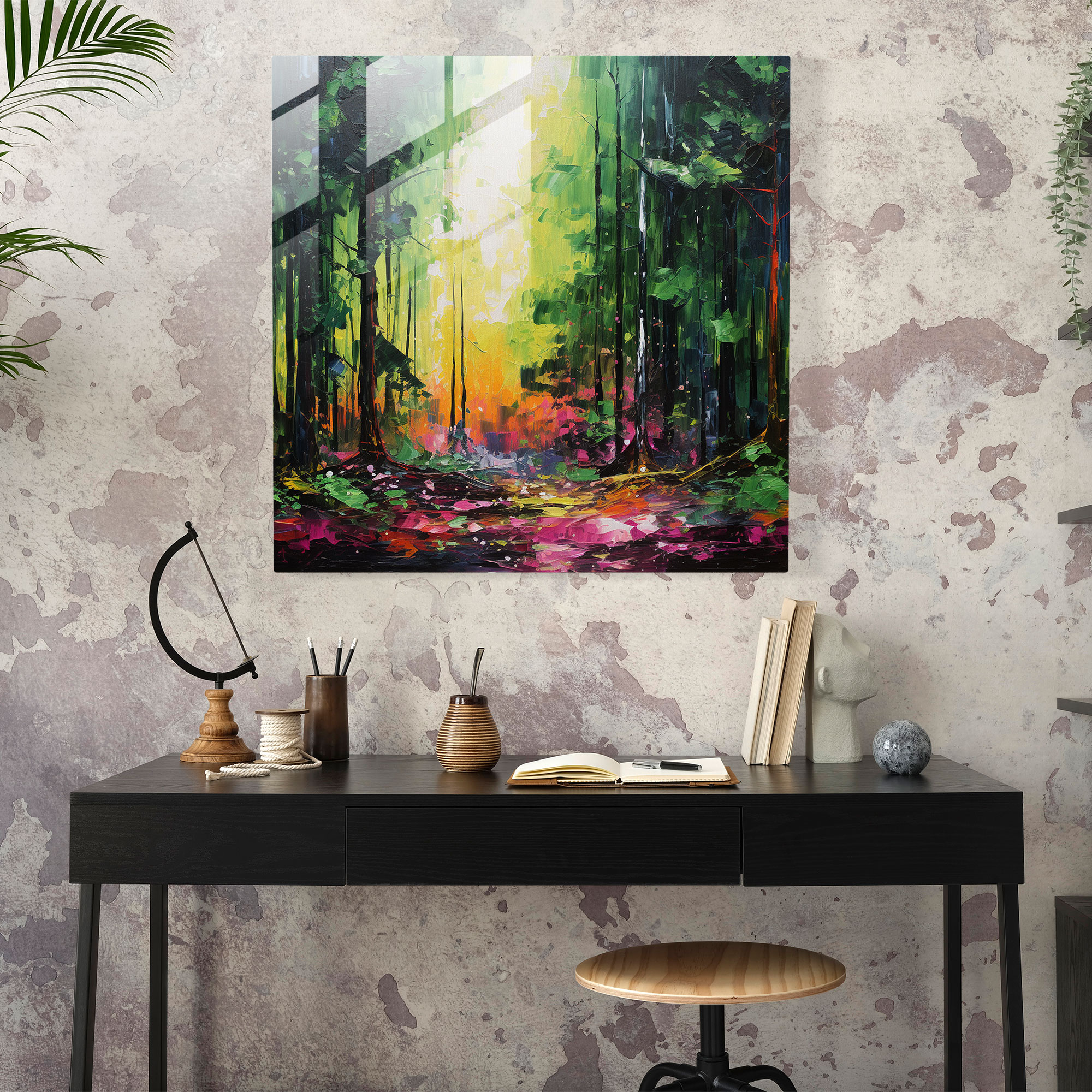 Mossy Forest Glass Print - Moss, Nature, Home Decoration, Wall Decoration